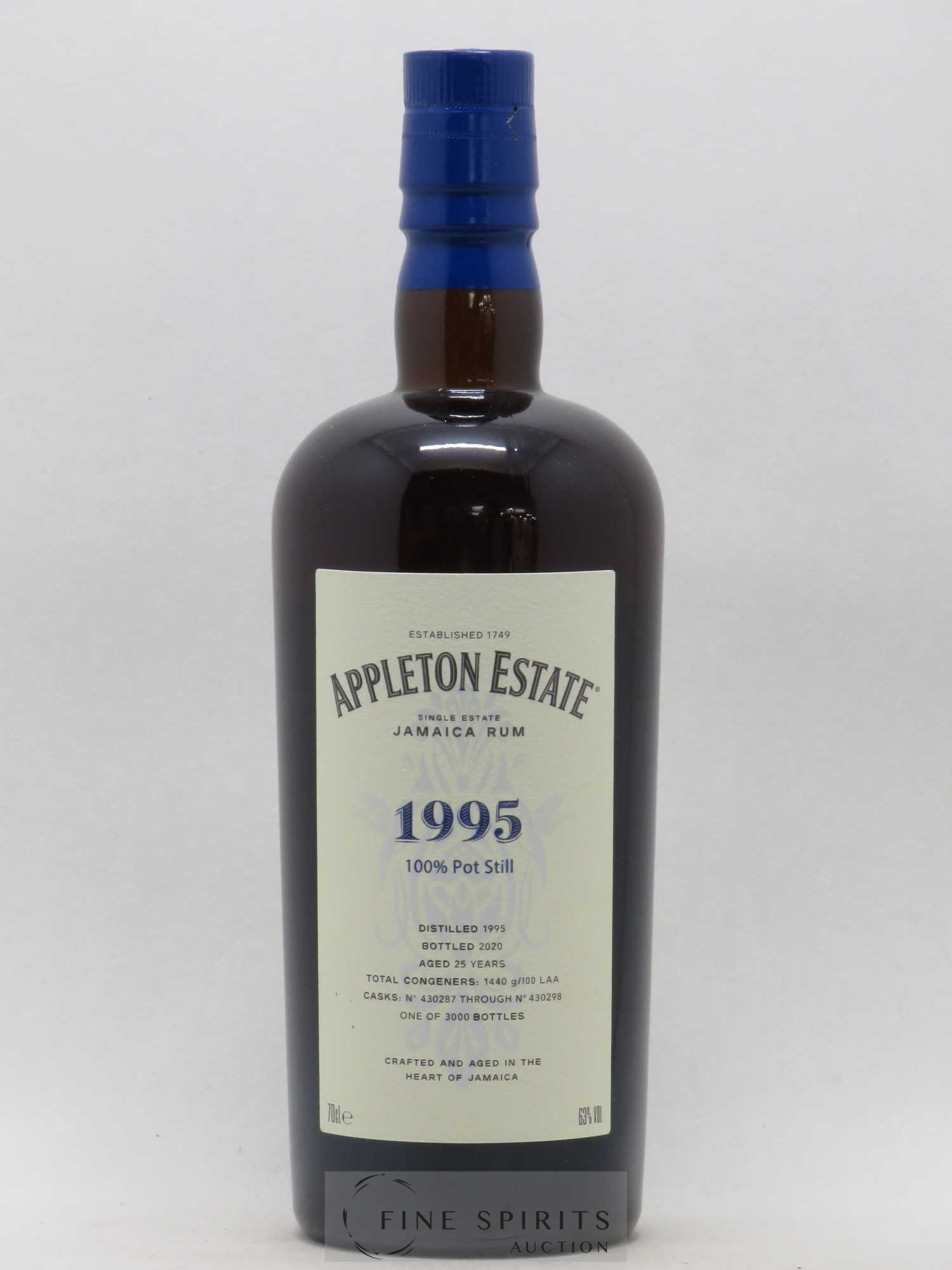 Appleton Estate 25 years 1995 Of. Pot Still Cask n°430287 through n°430298 - One of 3000 - bottled 2020 Hearts Collection - Lot de 1 bouteille - 1