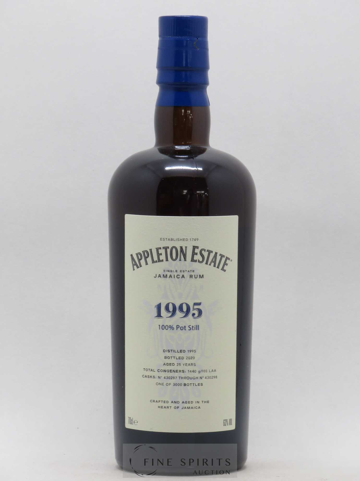 Appleton Estate 25 years 1995 Of. Pot Still Cask n°430287 through n°430298 - One of 3000 - bottled 2020 Hearts Collection - Lot de 1 bouteille - 1
