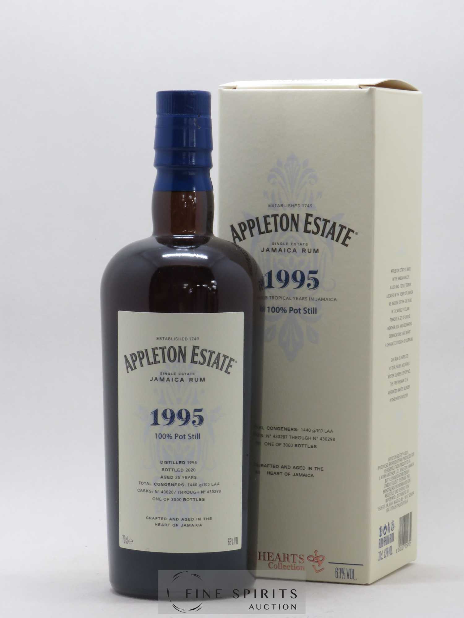 Appleton Estate 25 years 1995 Of. Pot Still Cask n°430287 through n°430298 - One of 3000 - bottled 2020 Hearts Collection - Lot de 1 bouteille - 0