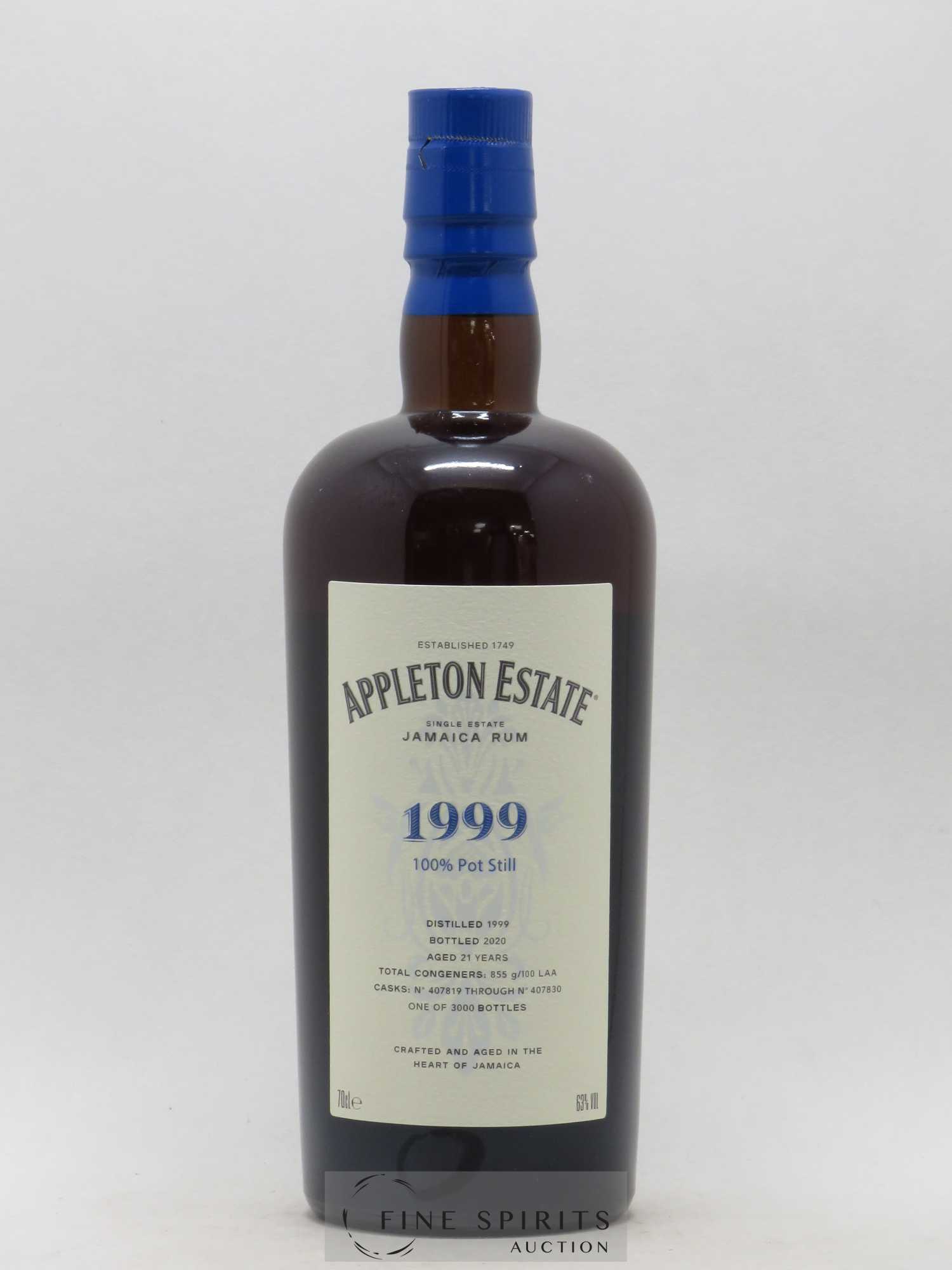 Appleton Estate 21 years 1999 Of. Pot Still Cask n°407819 through n°407830 - One of 3000 - bottled 2020 Hearts Collection - Lot de 1 bouteille - 1