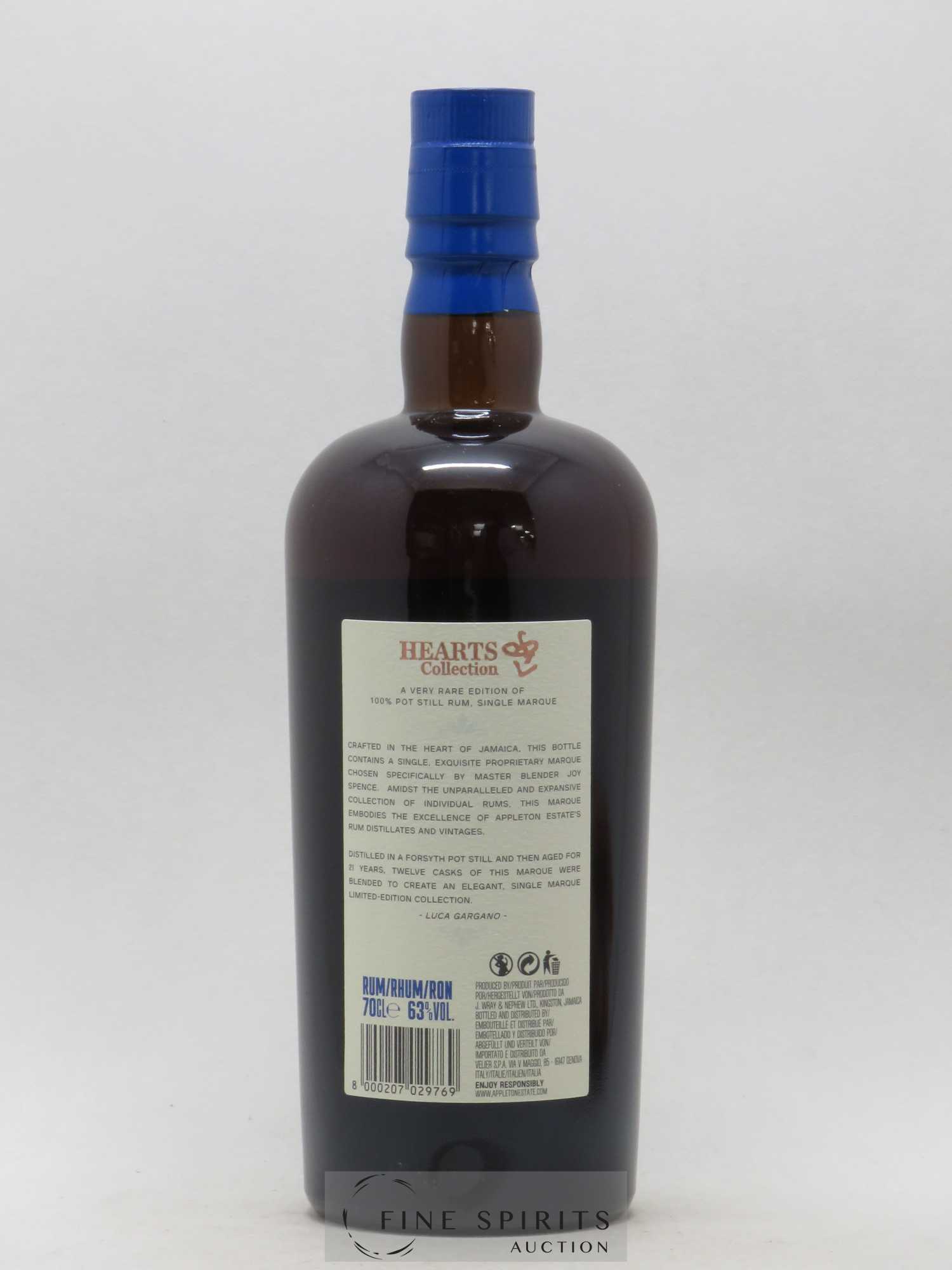 Appleton Estate 21 years 1999 Of. Pot Still Cask n°407819 through n°407830 - One of 3000 - bottled 2020 Hearts Collection - Lot de 1 bouteille - 2