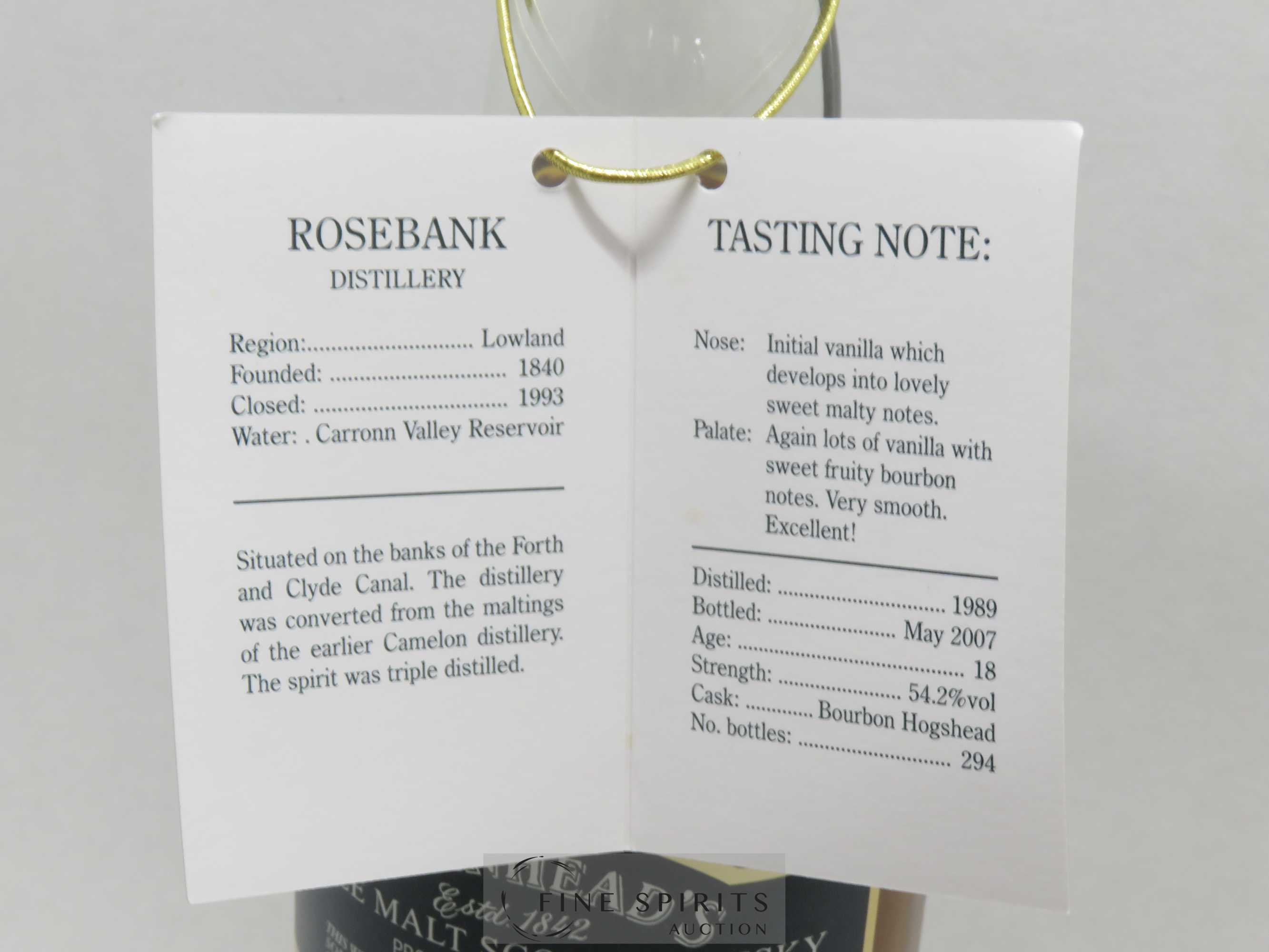 Rosebank 18 years 1989 Cadenhead's Bourbon Hogshead Cask - One of 294 - bottled 2007 - Lot de 1 bouteille - 4