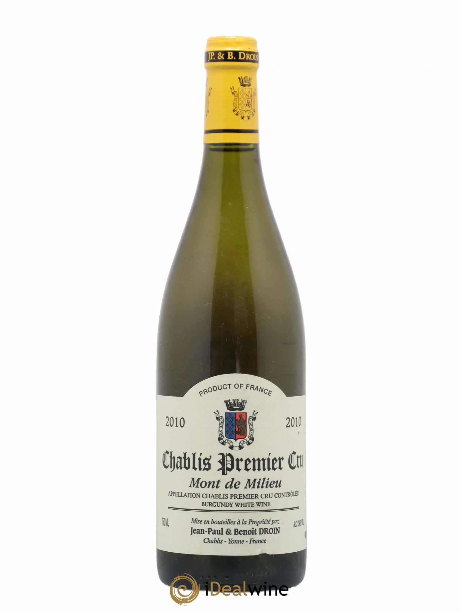 Chablis 1er Cru Mont de Milieu Jean-Paul & Benoît Droin (Domaine) 2010 - Lot de 1 bouteille - 0