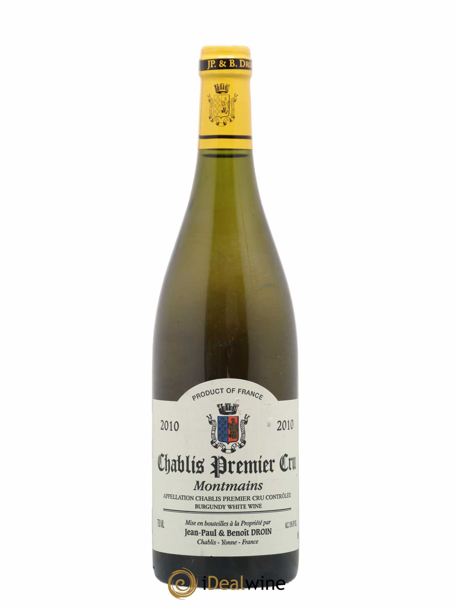 Chablis 1er Cru Montmains Jean-Paul & Benoît Droin (Domaine) 2010 - Lot de 1 bouteille - 0