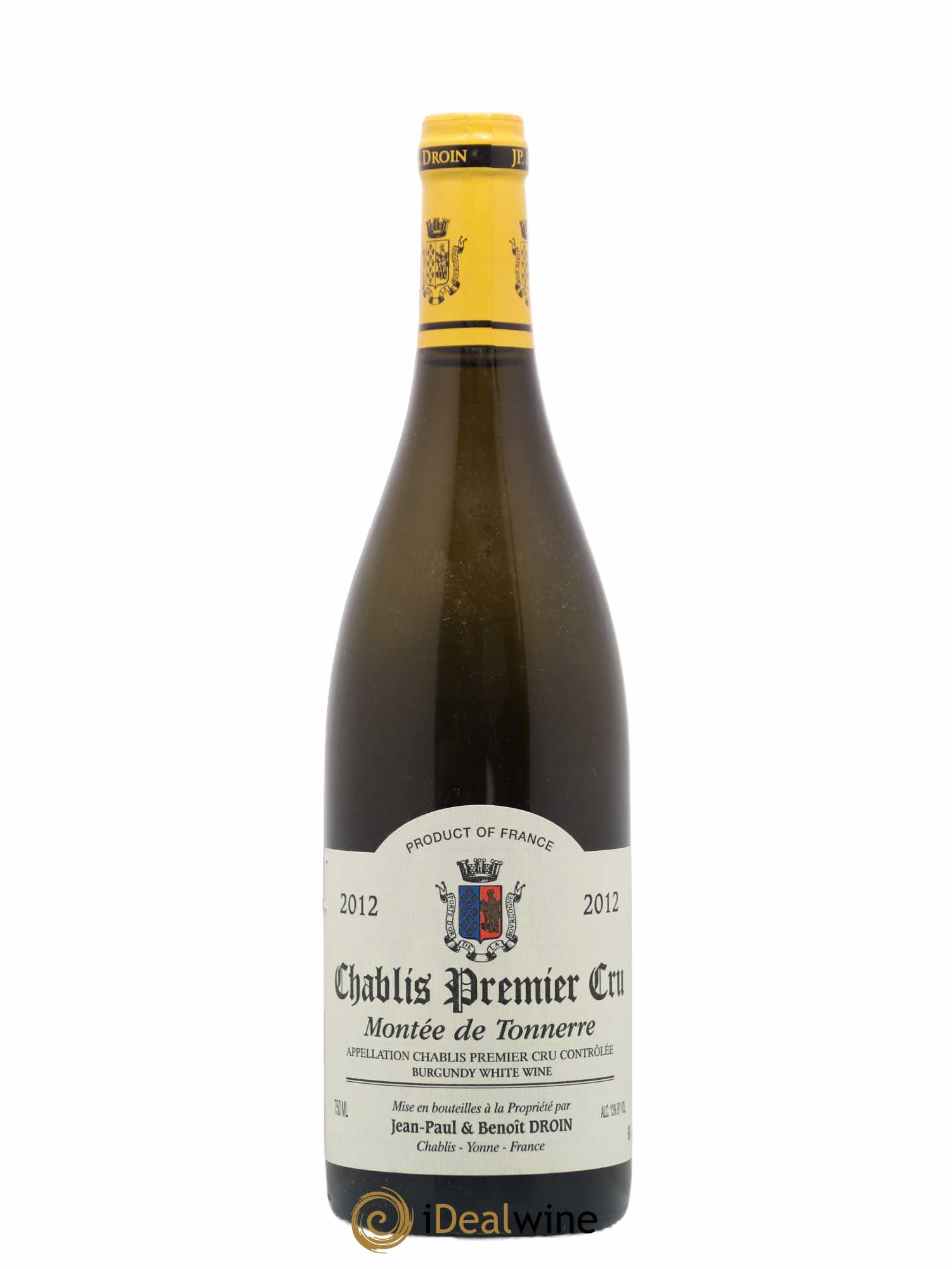 Chablis 1er Cru Montée de Tonnerre Jean-Paul & Benoît Droin (Domaine) 2012 - Lot de 1 bouteille - 0