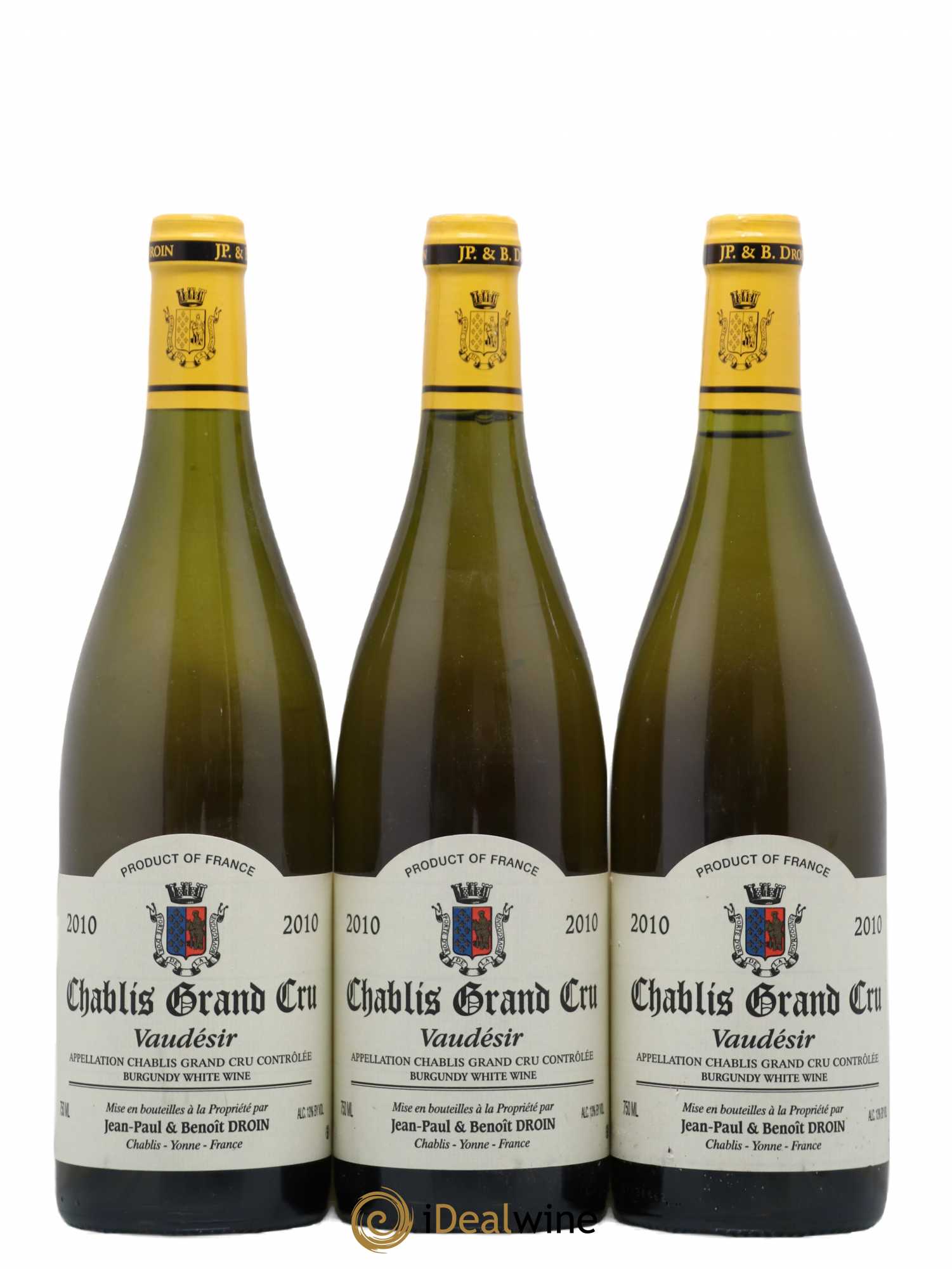 Chablis Grand Cru Vaudésir Jean-Paul & Benoît Droin (Domaine) 2010 - Lot de 3 bouteilles - 0