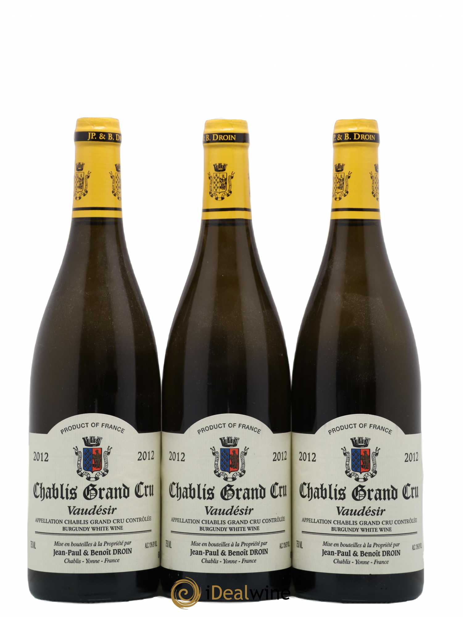 Chablis Grand Cru Vaudésir Jean-Paul & Benoît Droin (Domaine) 2012 - Lot de 3 bouteilles - 0