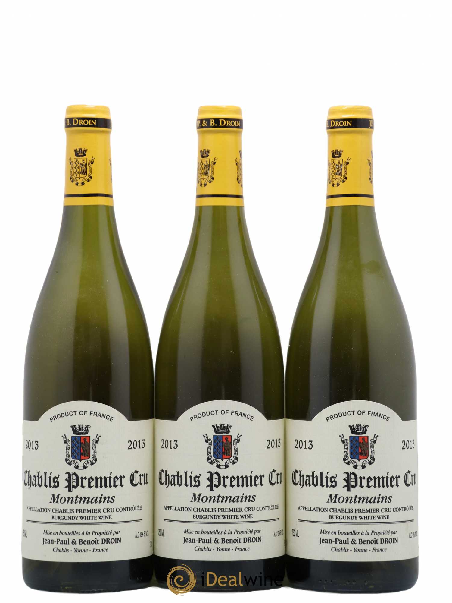 Chablis 1er Cru Montmains Jean-Paul & Benoît Droin (Domaine) 2013 - Lot de 3 bouteilles - 0
