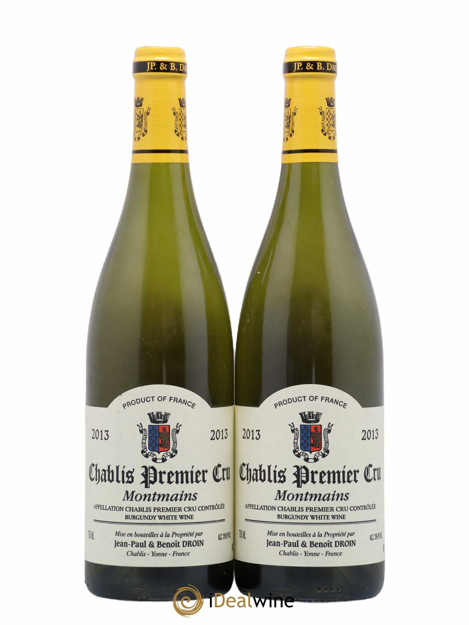 Chablis 1er Cru Montmains Jean-Paul & Benoît Droin (Domaine) 2013 - Lot de 2 bouteilles - 0