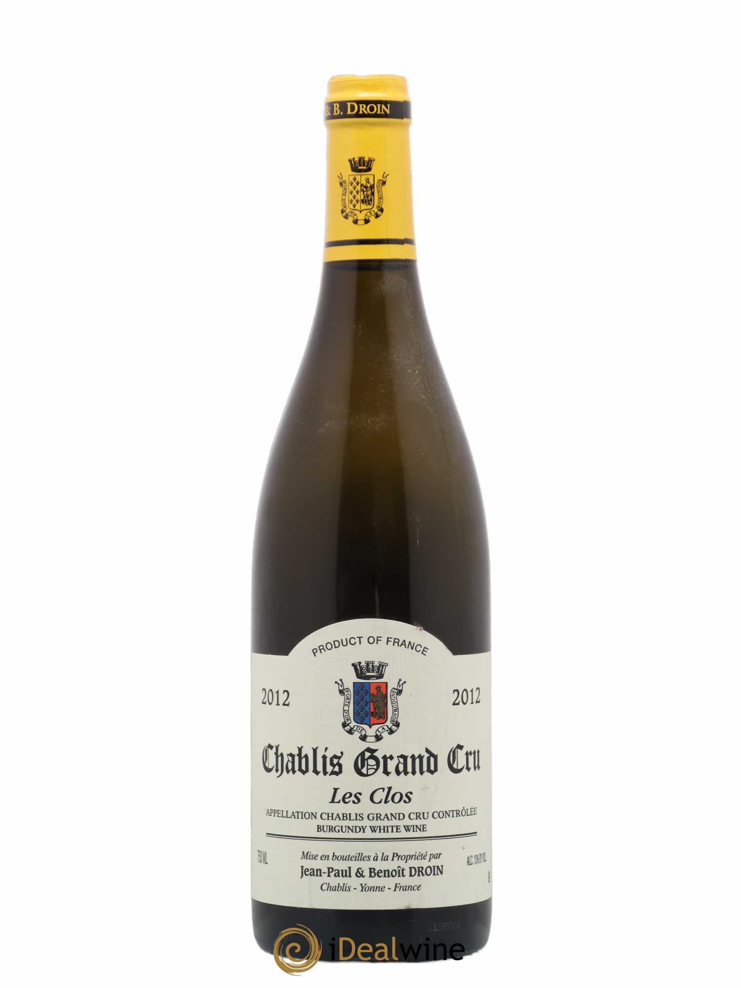 Chablis Grand Cru Les Clos Jean-Paul & Benoît Droin (Domaine) 2012 - Lot de 1 bouteille - 0