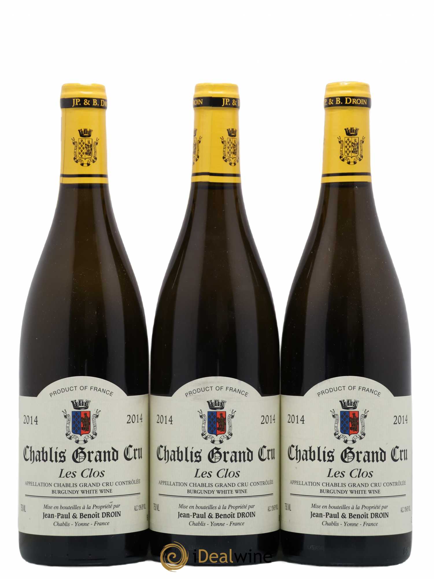 Chablis Grand Cru Les Clos Jean-Paul & Benoît Droin (Domaine) 2014 - Lot de 3 bouteilles - 0