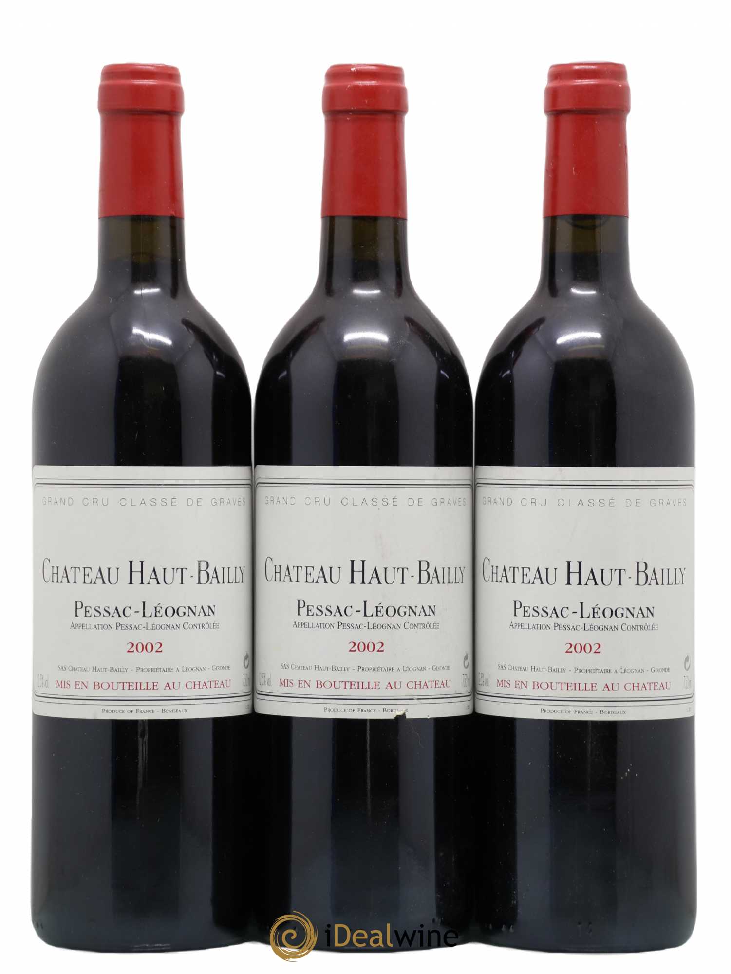 Château Haut-Bailly Cru Classé de Graves 2002 - Lot de 3 bouteilles - 0