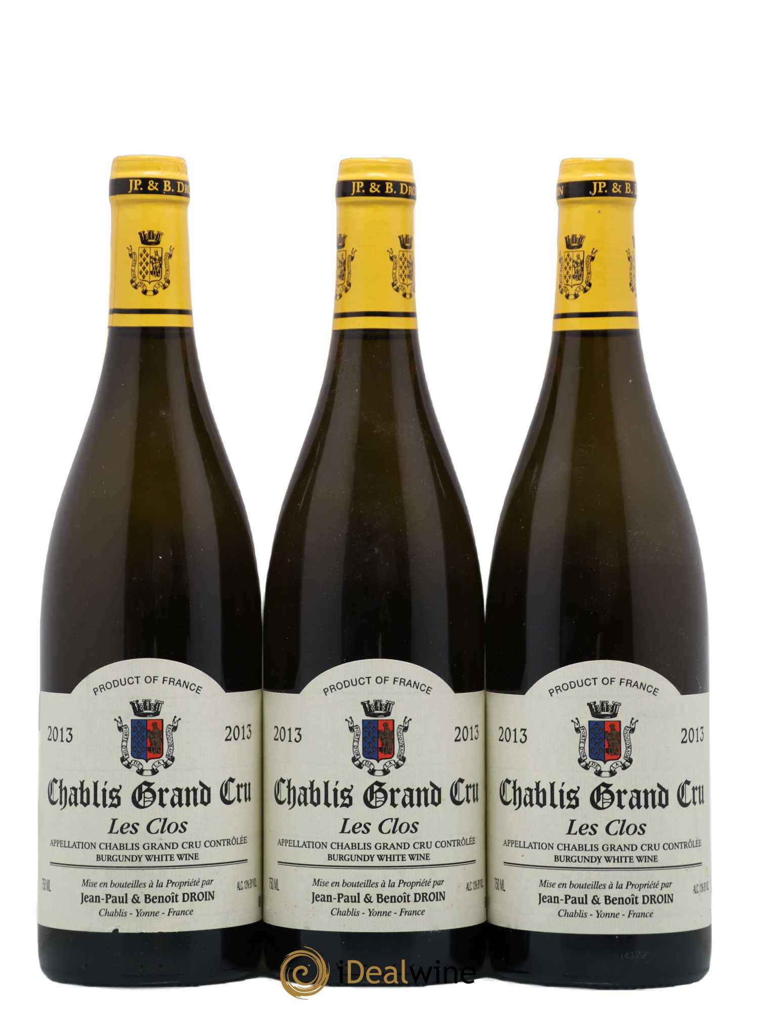 Chablis Grand Cru Les Clos Jean-Paul & Benoît Droin (Domaine) 2013 - Lot de 3 bouteilles - 0