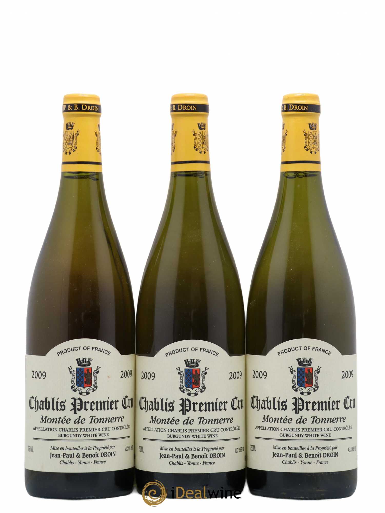 Chablis 1er Cru Montée de Tonnerre Jean-Paul & Benoît Droin (Domaine) 2009 - Lot de 3 bouteilles - 0