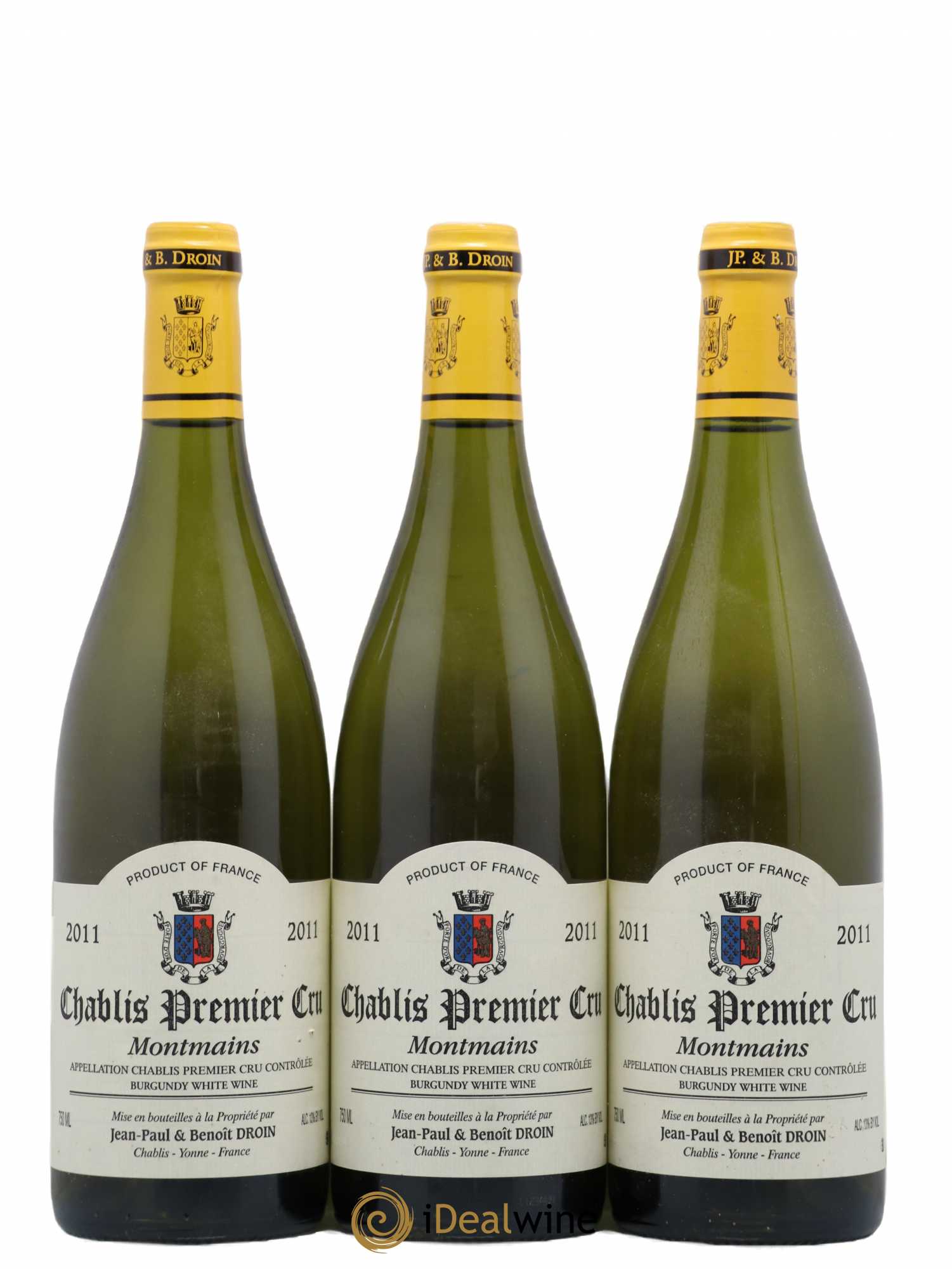 Chablis 1er Cru Montmains Jean-Paul & Benoît Droin (Domaine) 2011 - Lot de 3 bouteilles - 0