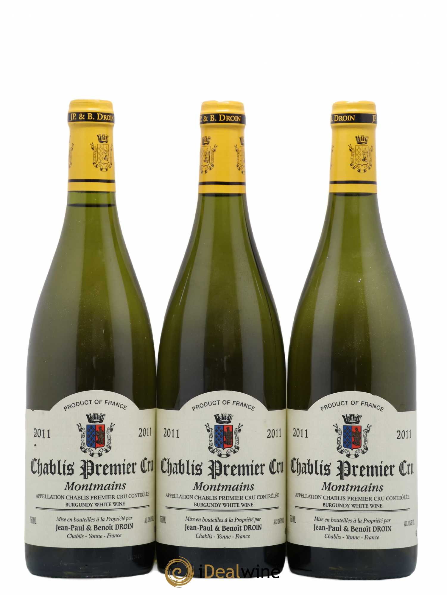 Chablis 1er Cru Montmains Jean-Paul & Benoît Droin (Domaine) 2011 - Lot de 3 bouteilles - 0