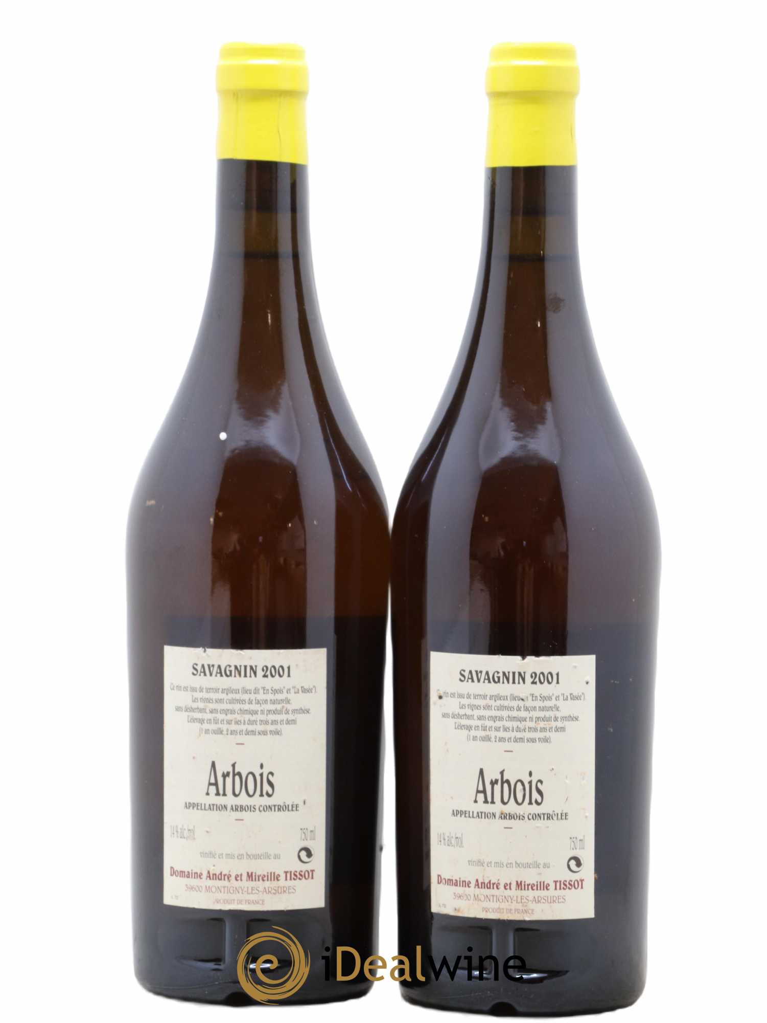 Arbois Savagnin Bénédicte et Stéphane Tissot 2001 - Lot de 2 bouteilles - 1