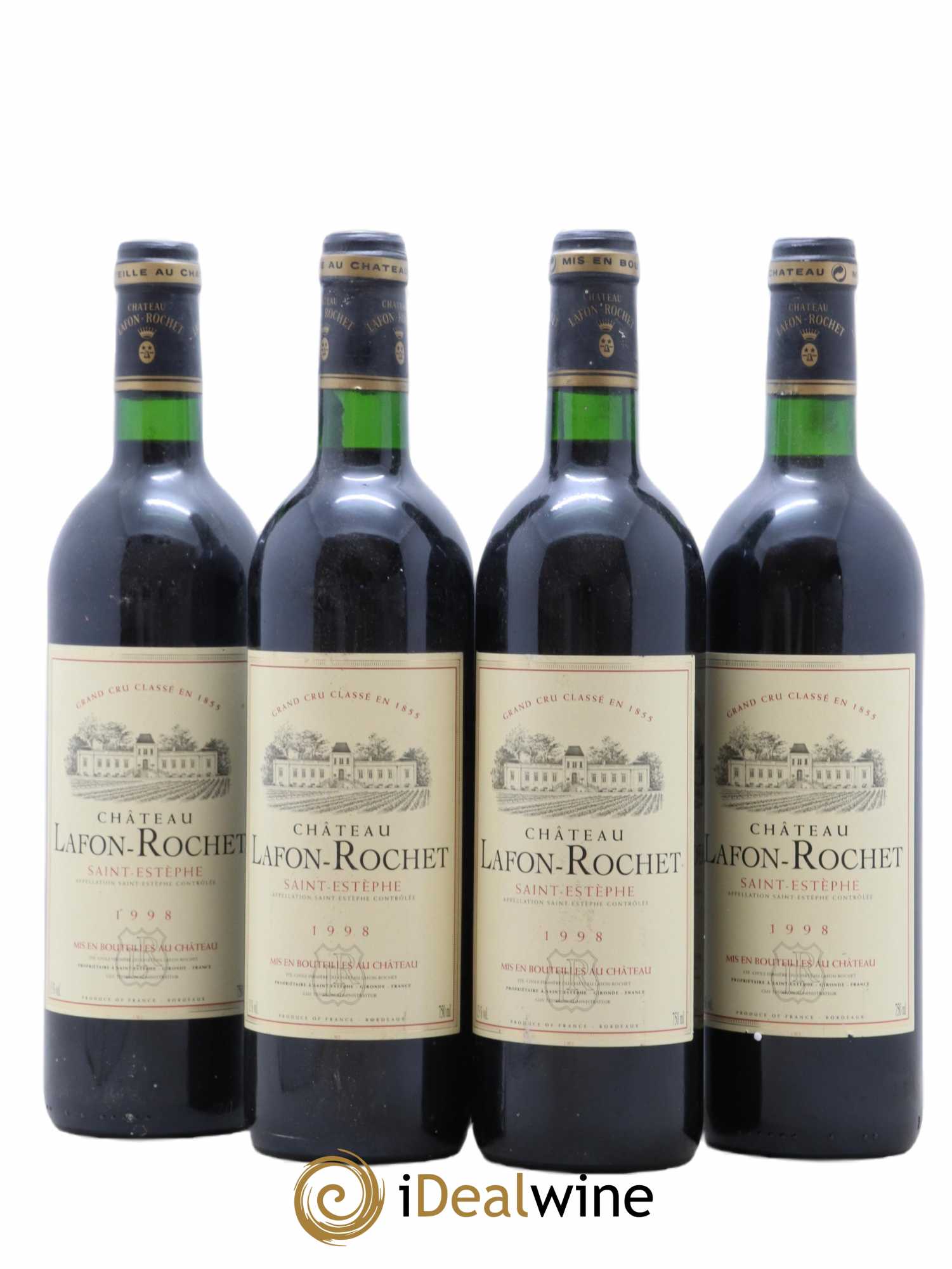 Château Lafon Rochet 4ème Grand Cru Classé 1998 - Lot de 4 bouteilles - 0