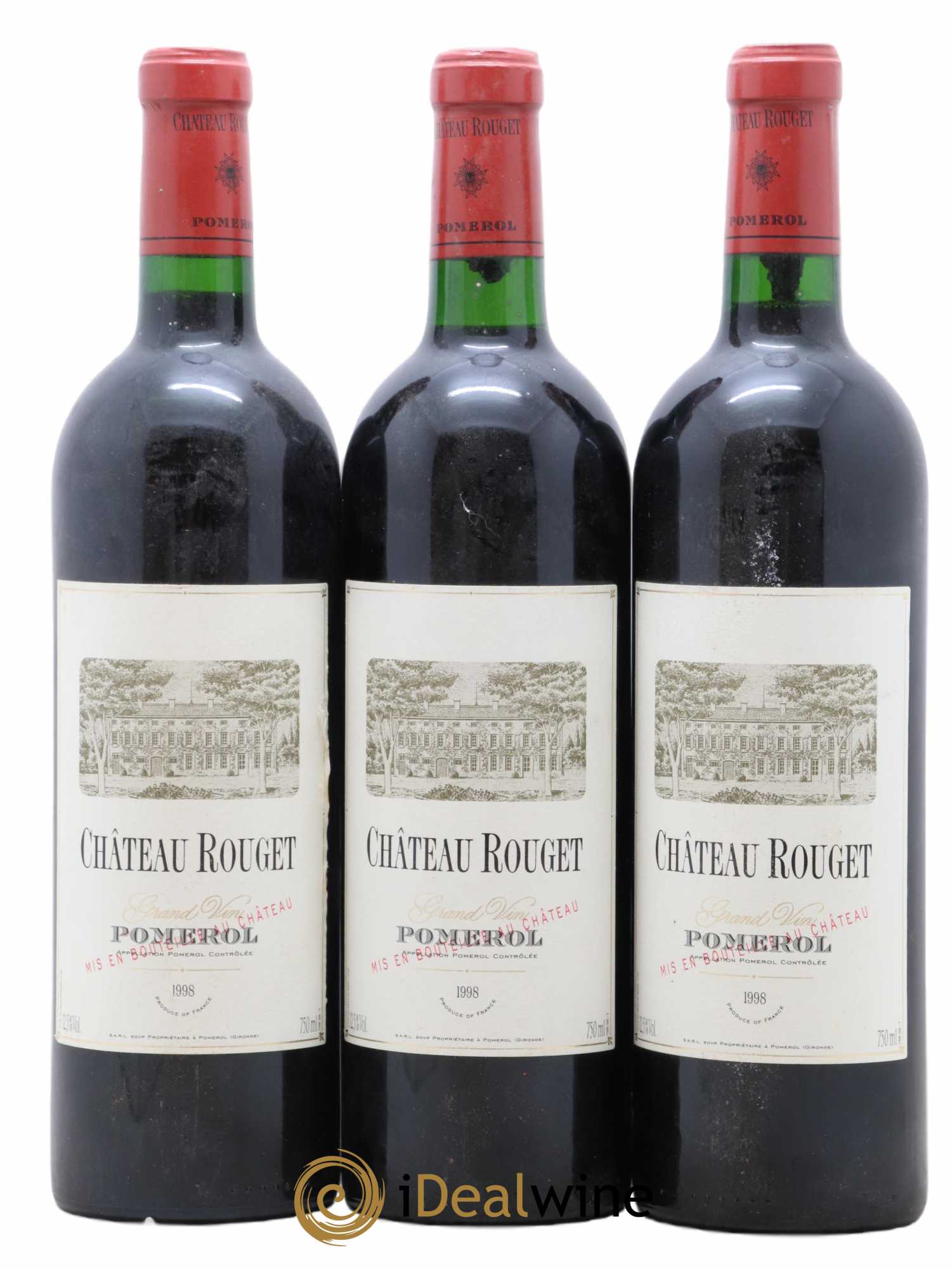 Château Rouget 1998 - Lot of 3 bottles - 0