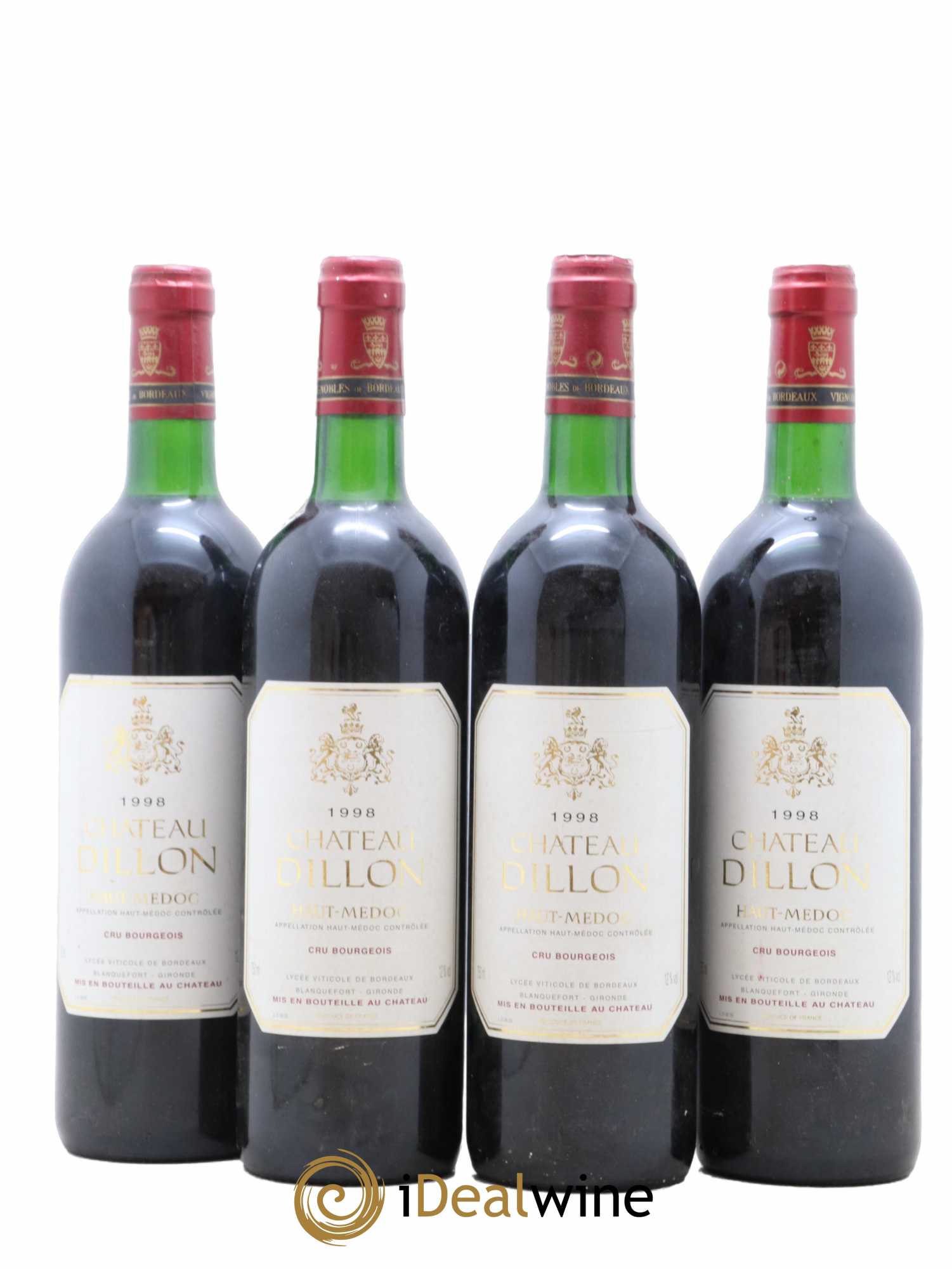 Château Dillon Cru Bourgeois 1998 - Lot de 4 bouteilles - 0