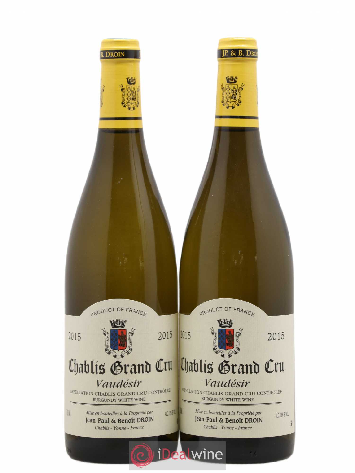 Chablis Grand Cru Vaudésir Jean-Paul & Benoît Droin (Domaine) 2015 - Lot de 2 bouteilles - 0