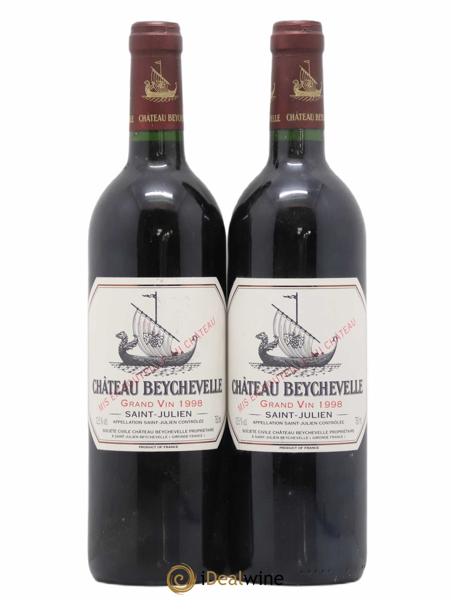Château Beychevelle 4ème Grand Cru Classé 1998 - Lot de 2 bouteilles - 0