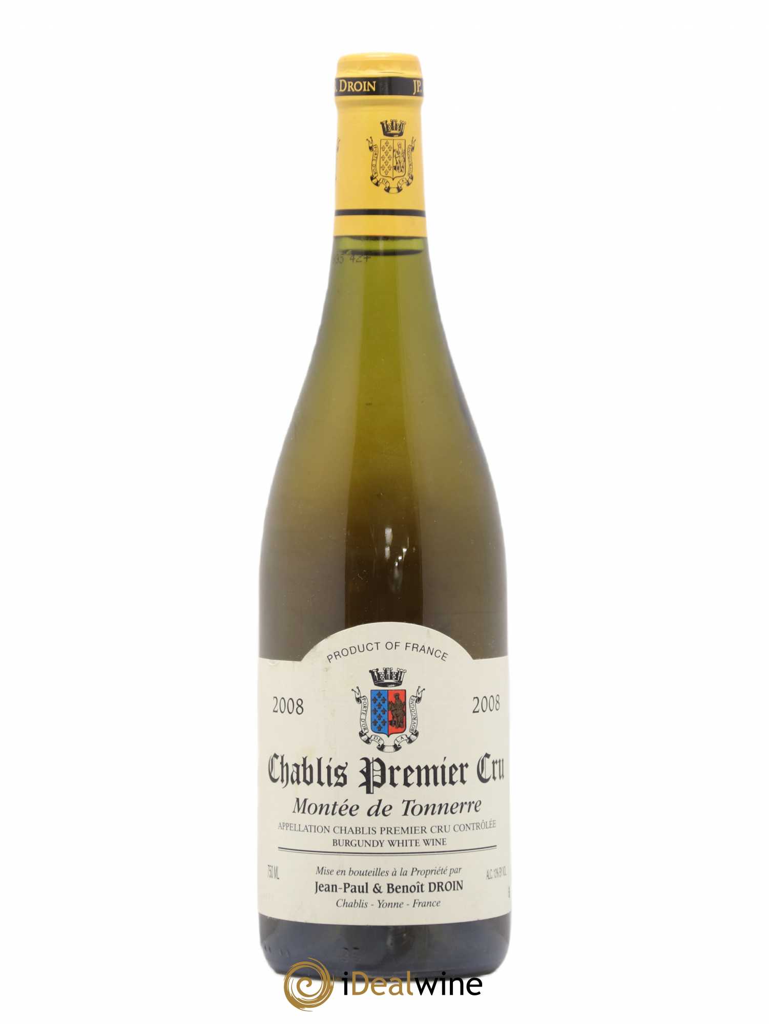 Chablis 1er Cru Montée de Tonnerre Jean-Paul & Benoît Droin (Domaine) Montee De Tonnerre Jean Paul Et Benoit Drouin 2008 - Lot de 1 bouteille - 0
