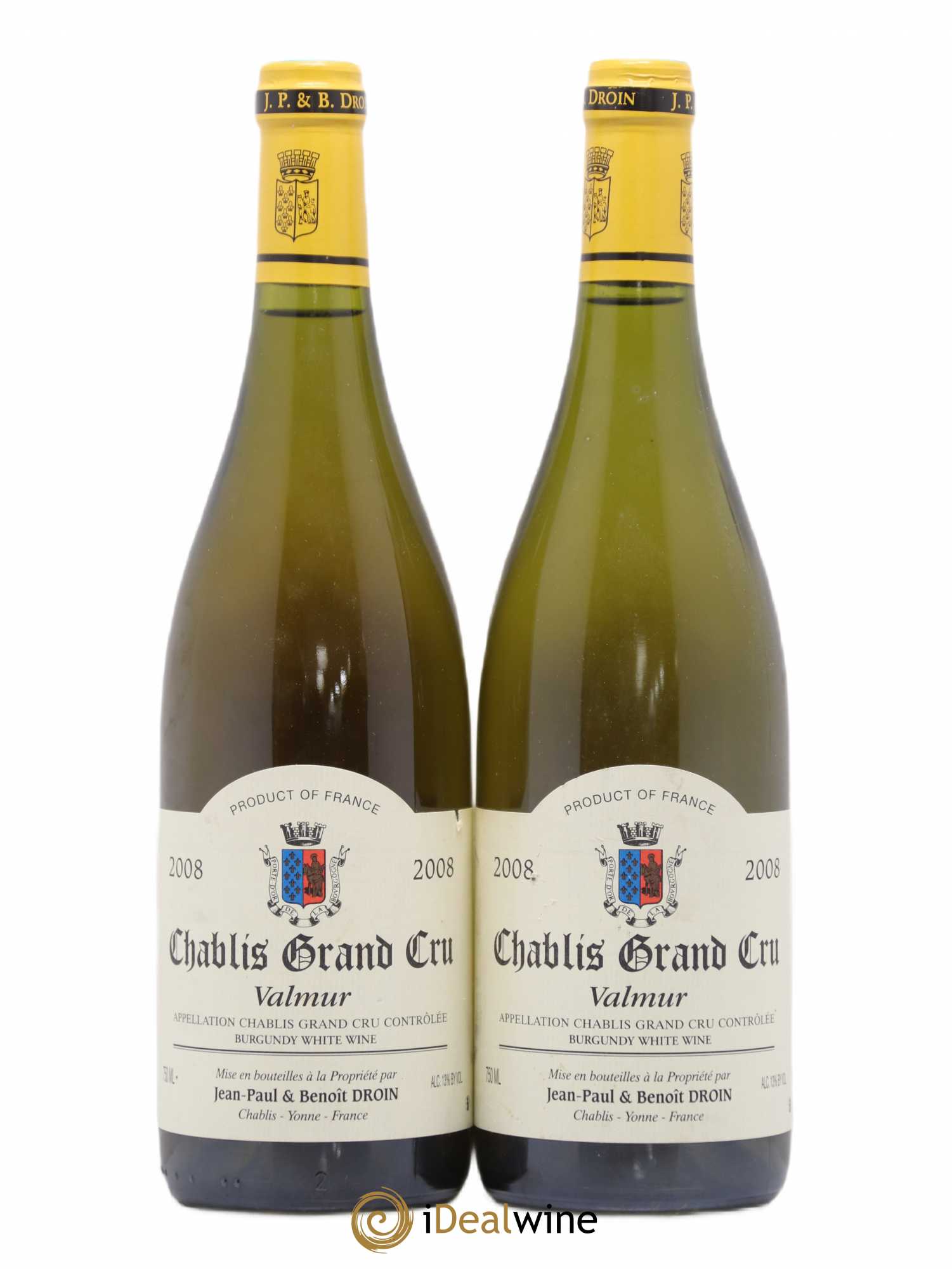 Chablis Grand Cru Valmur Jean-Paul & Benoît Droin (Domaine) Valmur Jean Paul Et Benoit Drouin 2008 - Posten von 2 Flaschen - 0