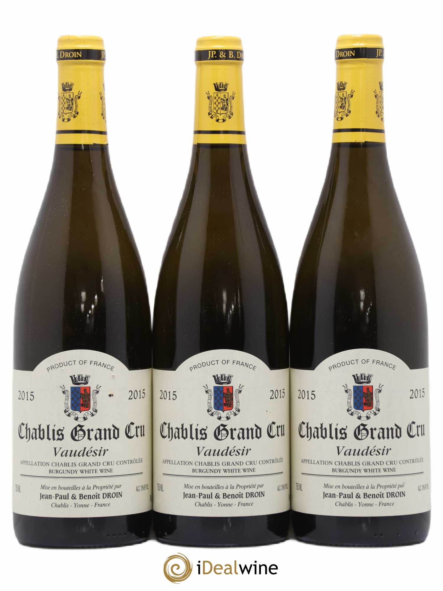 Chablis Grand Cru Vaudésir Jean-Paul & Benoît Droin (Domaine) 2015 - Lot de 3 bouteilles - 0