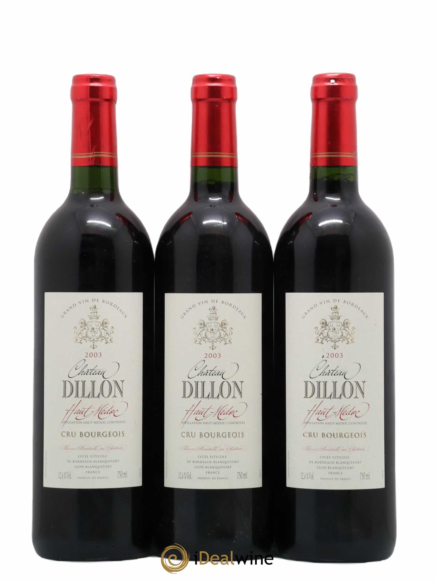 Château Dillon Cru Bourgeois 2003 - Lot de 3 bouteilles - 0