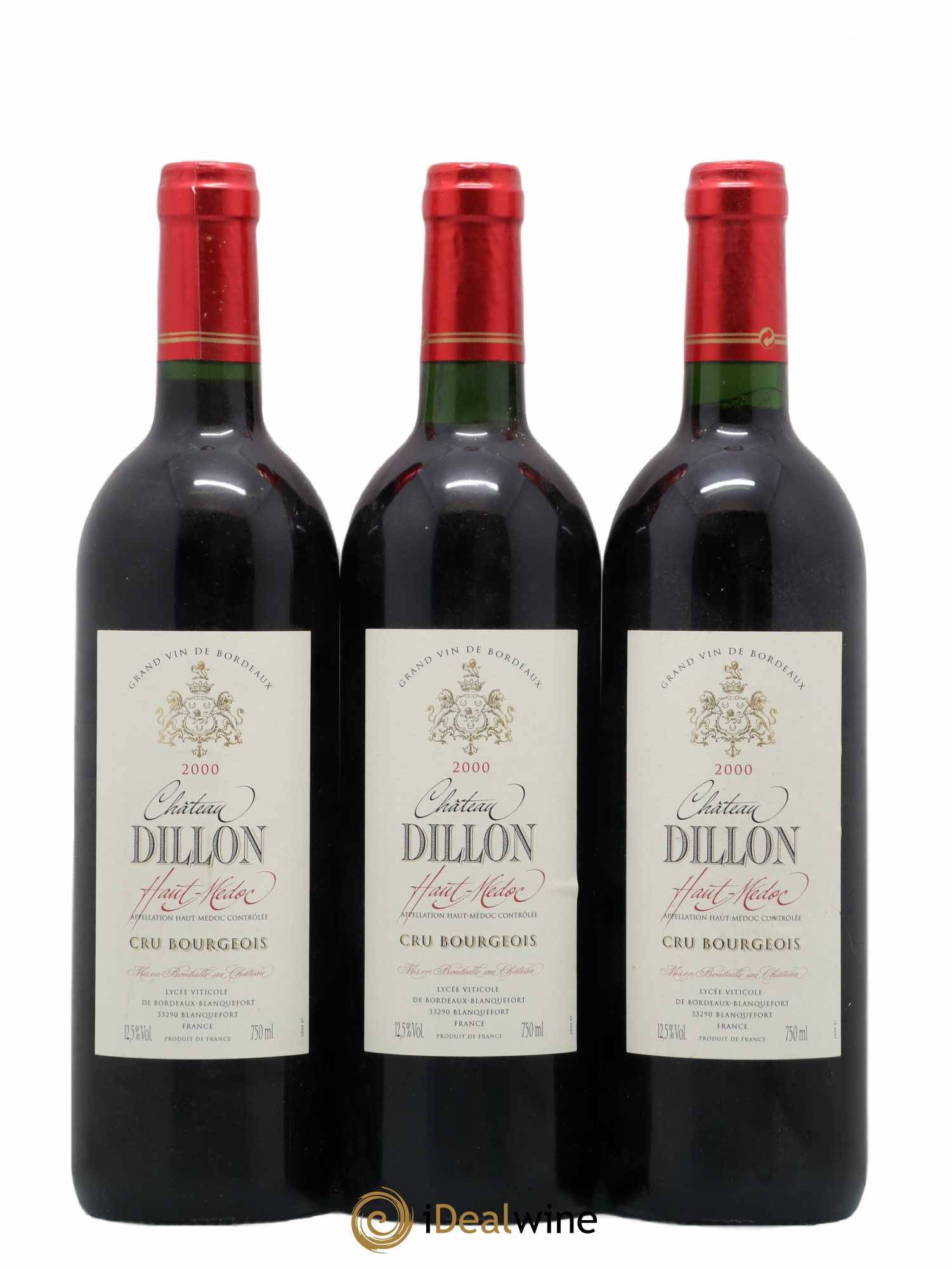 Château Dillon Cru Bourgeois 2000 - Lot de 3 bouteilles - 0