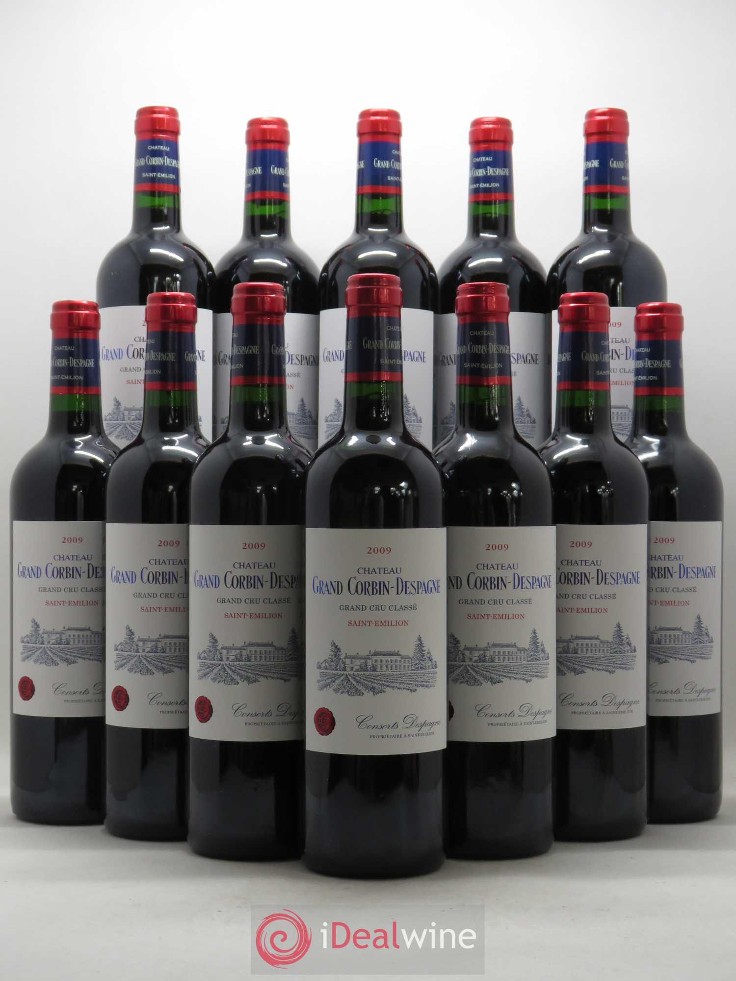 Château Grand Corbin Despagne Grand Cru Classé 2009 - Lot de 12 bouteilles - 0
