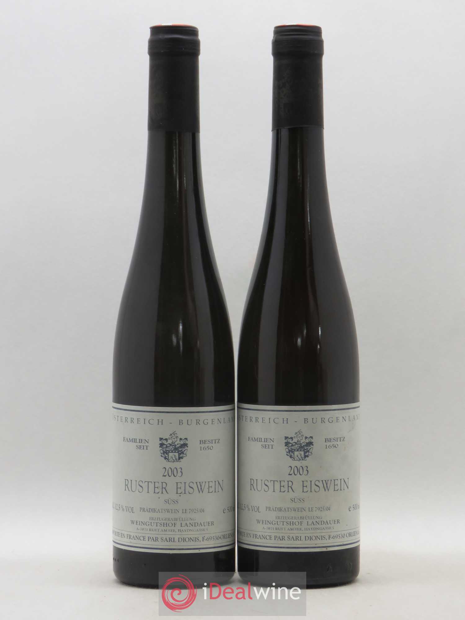 Autriche Ruster Eiswein Süss Weingutshof Landauer 50cl 2003 - Posten von 2 Flaschen - 0