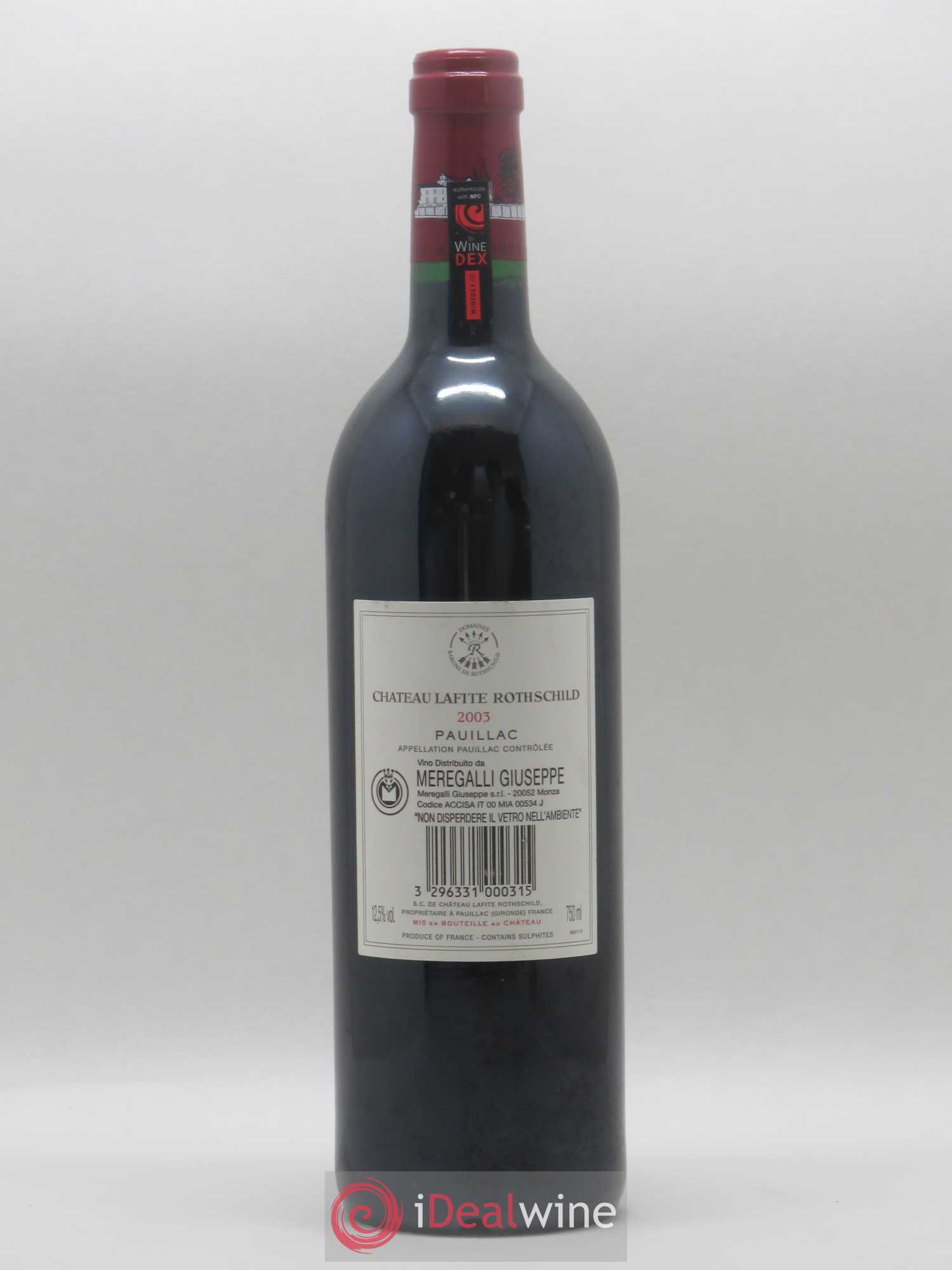 Château Lafite Rothschild 1er Grand Cru Classé 2003 - Lot de 1 bouteille - 1