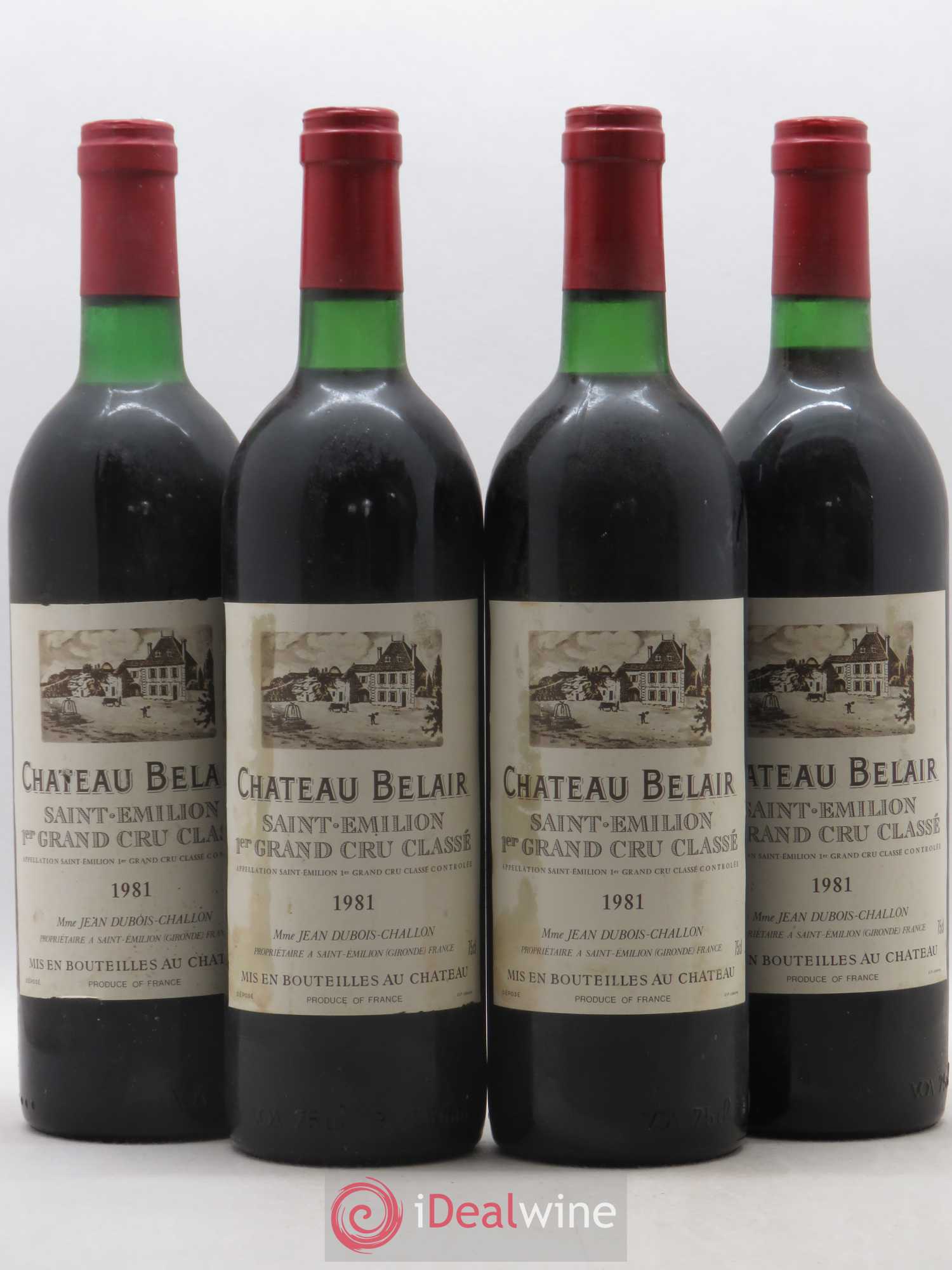 Château Belair (Belair-Monange) 1er Grand Cru Classé B 1981 - Lot de 4 bouteilles - 0