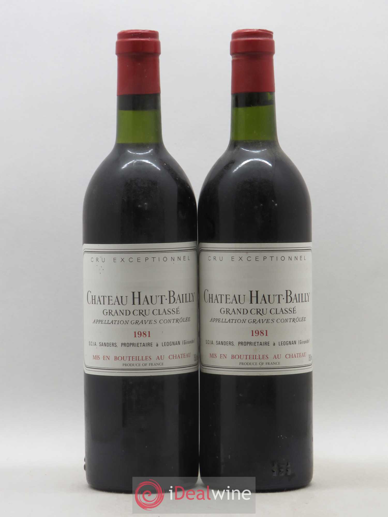 Château Haut-Bailly Cru Classé de Graves 1981 - Lot de 2 bouteilles - 0