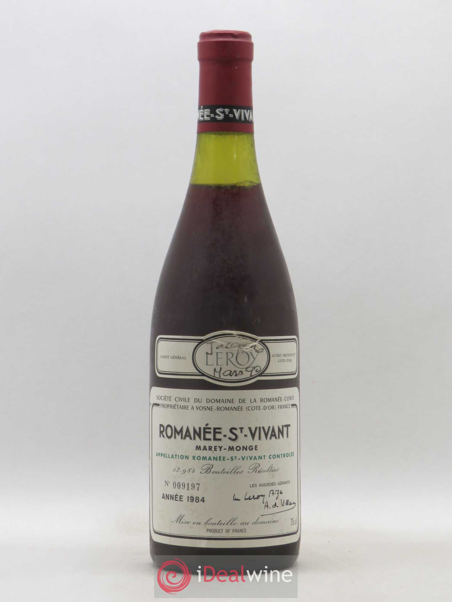 Romanée-Saint-Vivant Grand Cru Domaine de la Romanée-Conti 1984 - Lot de 1 bouteille - 0