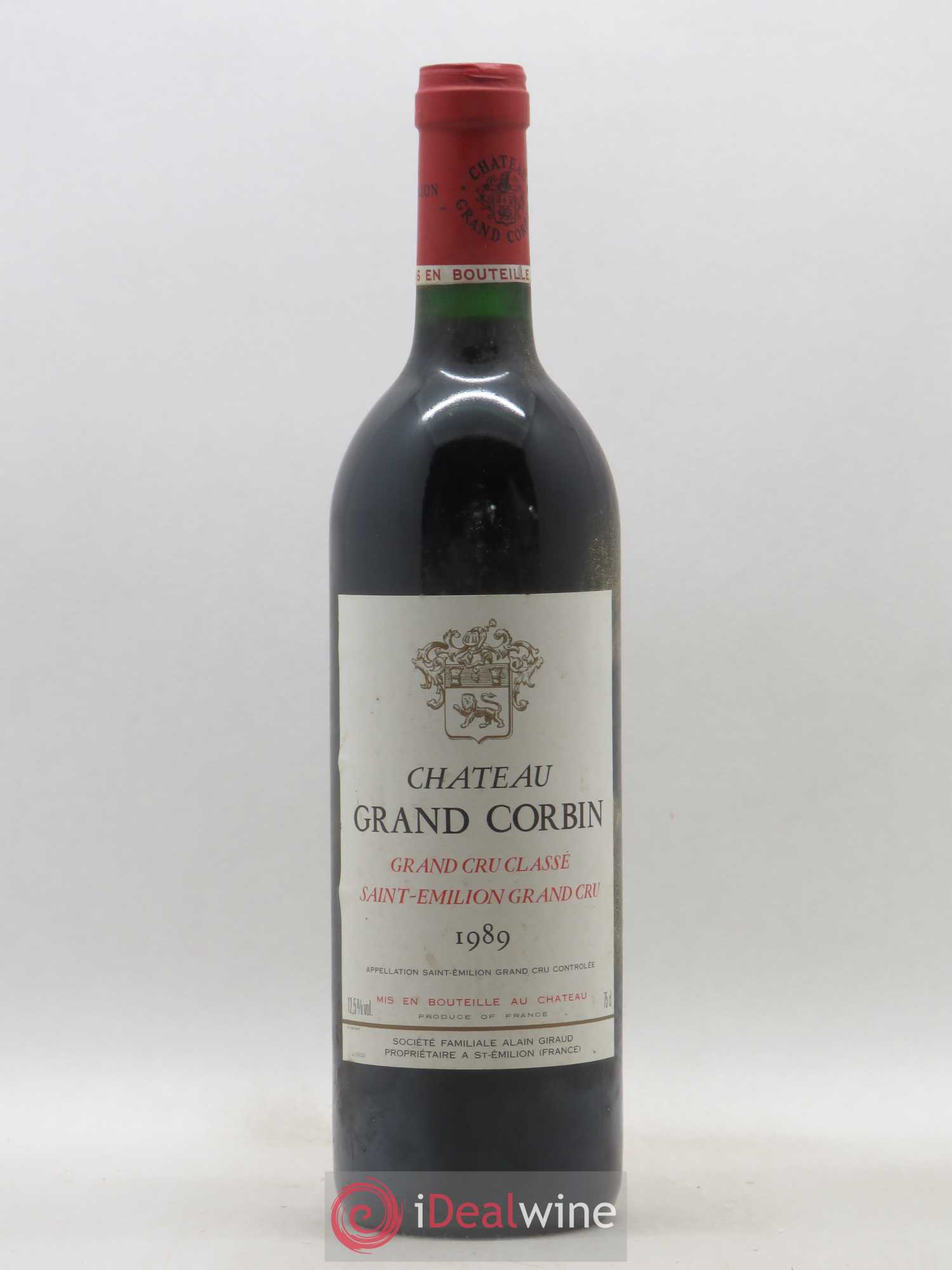 Château Grand Corbin Grand Cru Classé 1989 - Lot de 1 bouteille - 0