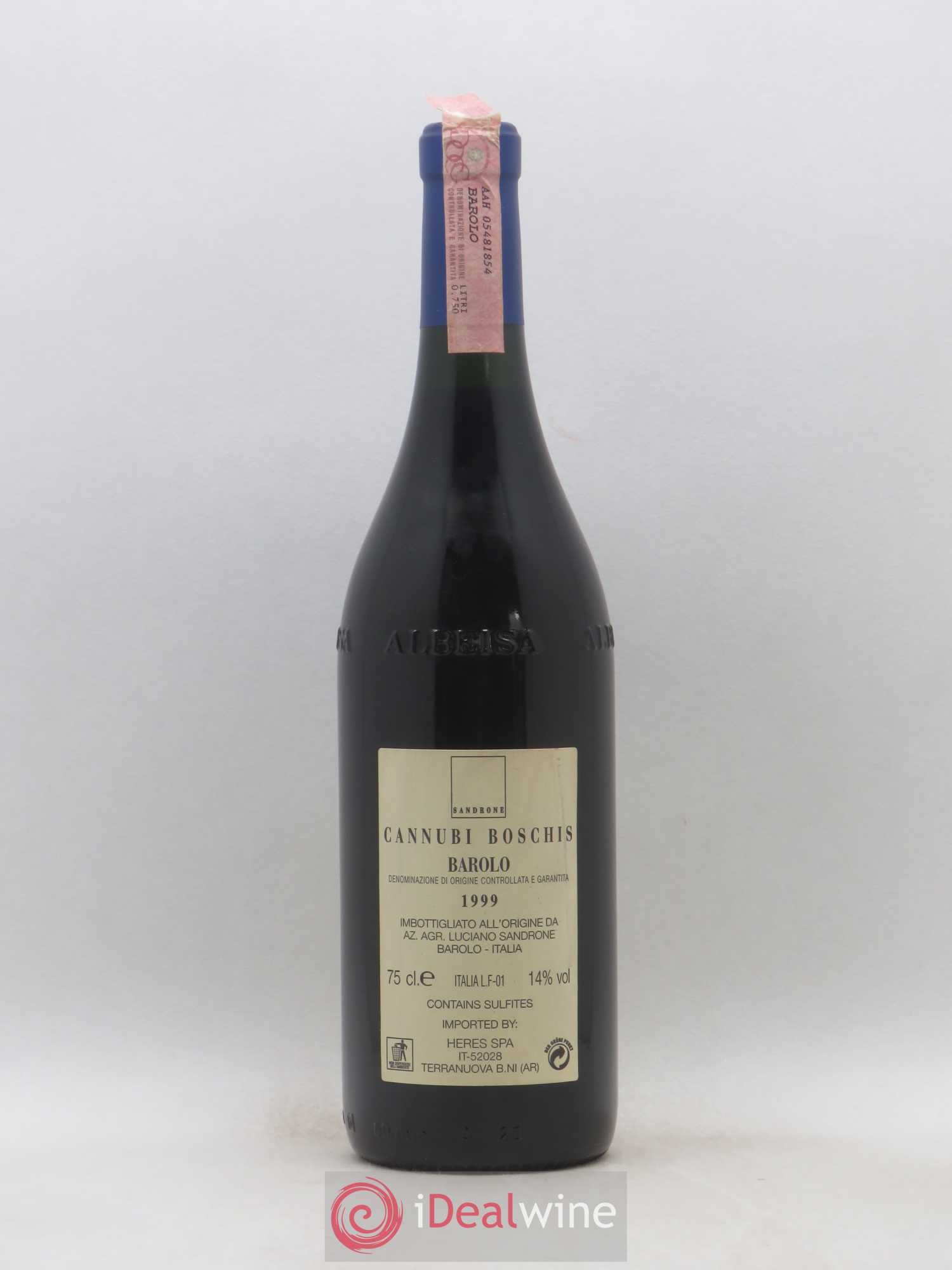Barolo DOCG Aleste (anciennement Cannubi Boschis) Luciano Sandrone 1999 - Lot de 1 bouteille - 1
