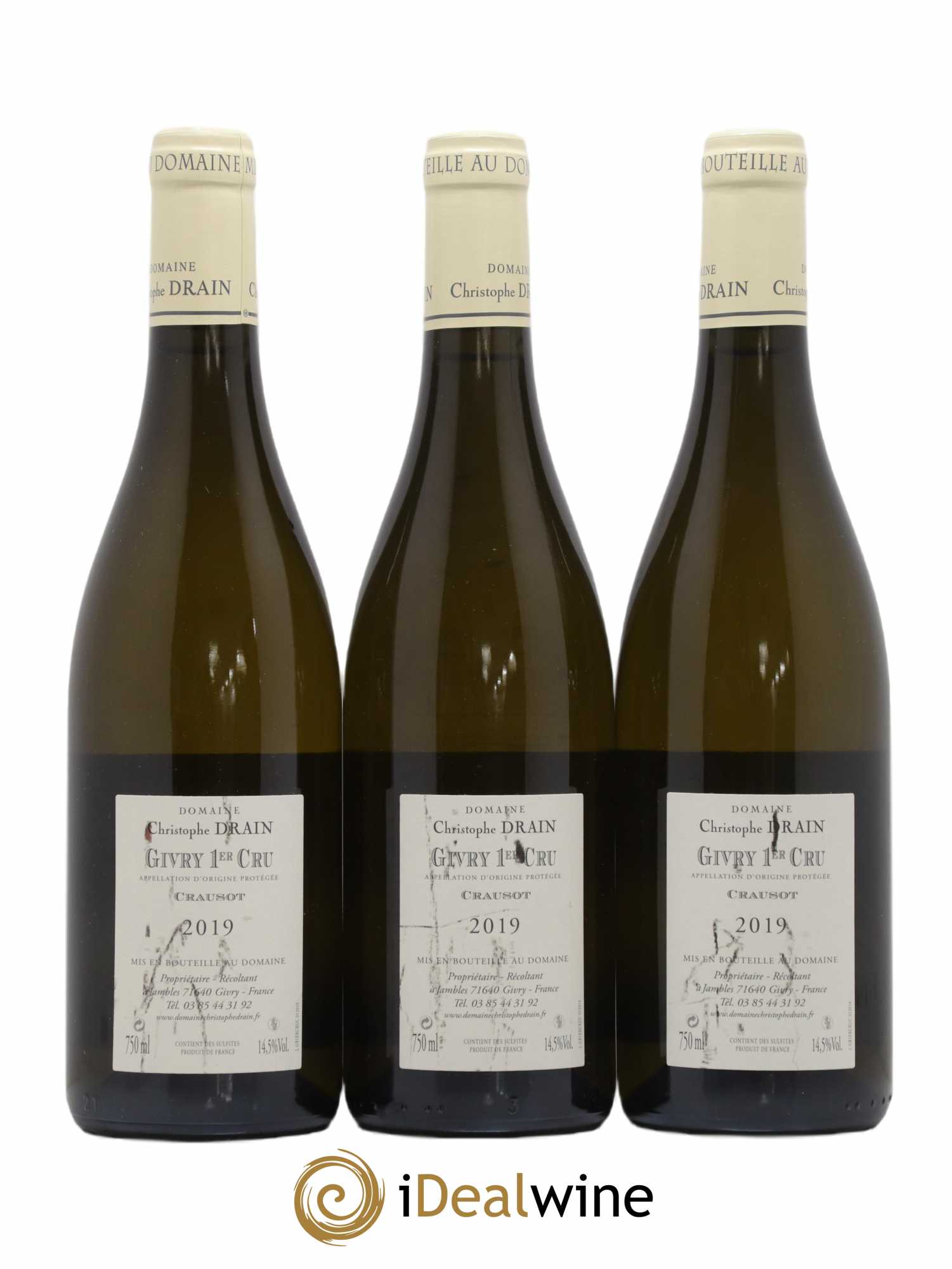 Givry 1er Cru Crausot Christophe Drain 2019 - Posten von 3 Flaschen - 1