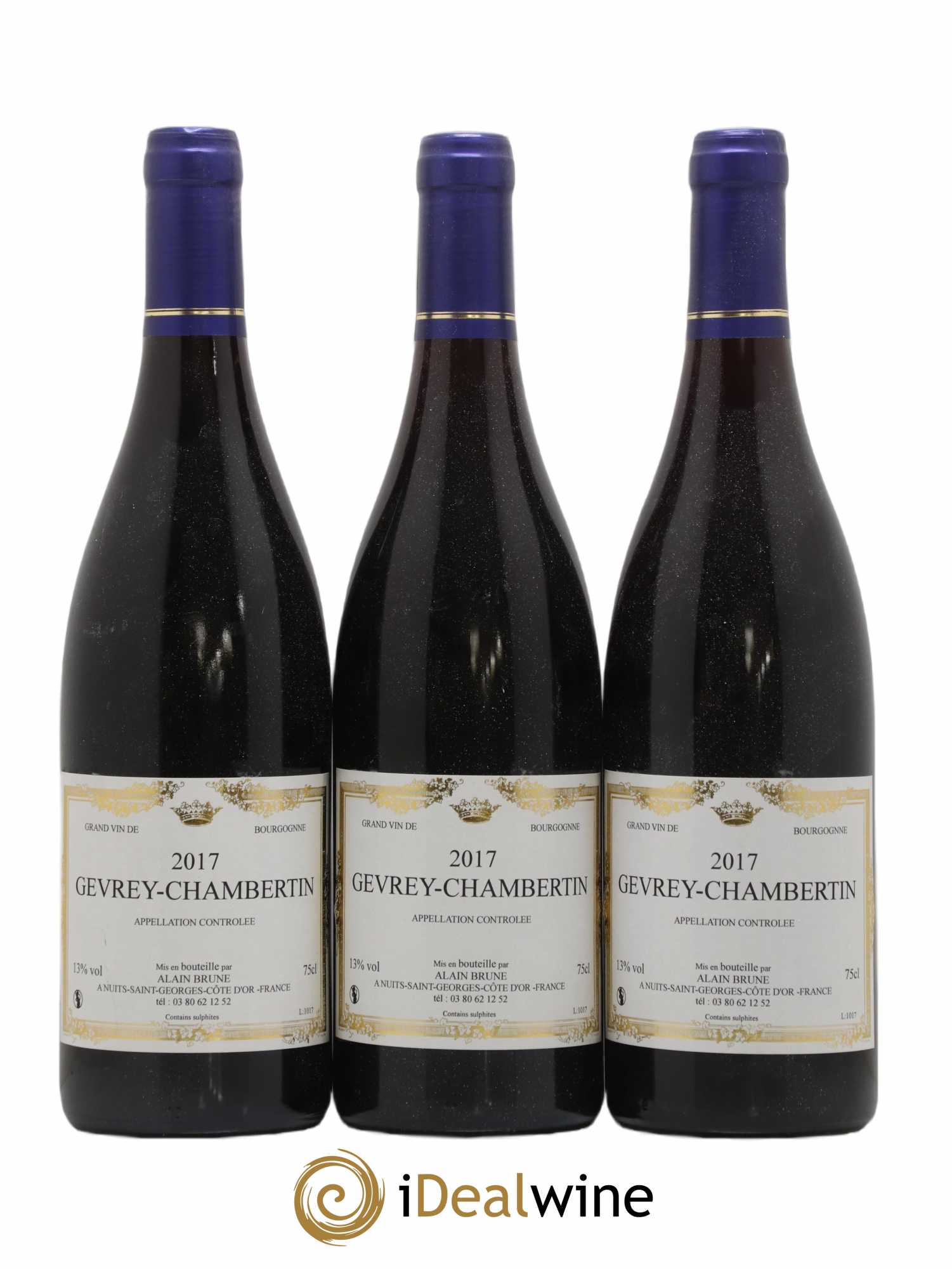 Gevrey-Chambertin Alain Brune 2017 - Posten von 3 Flaschen - 0
