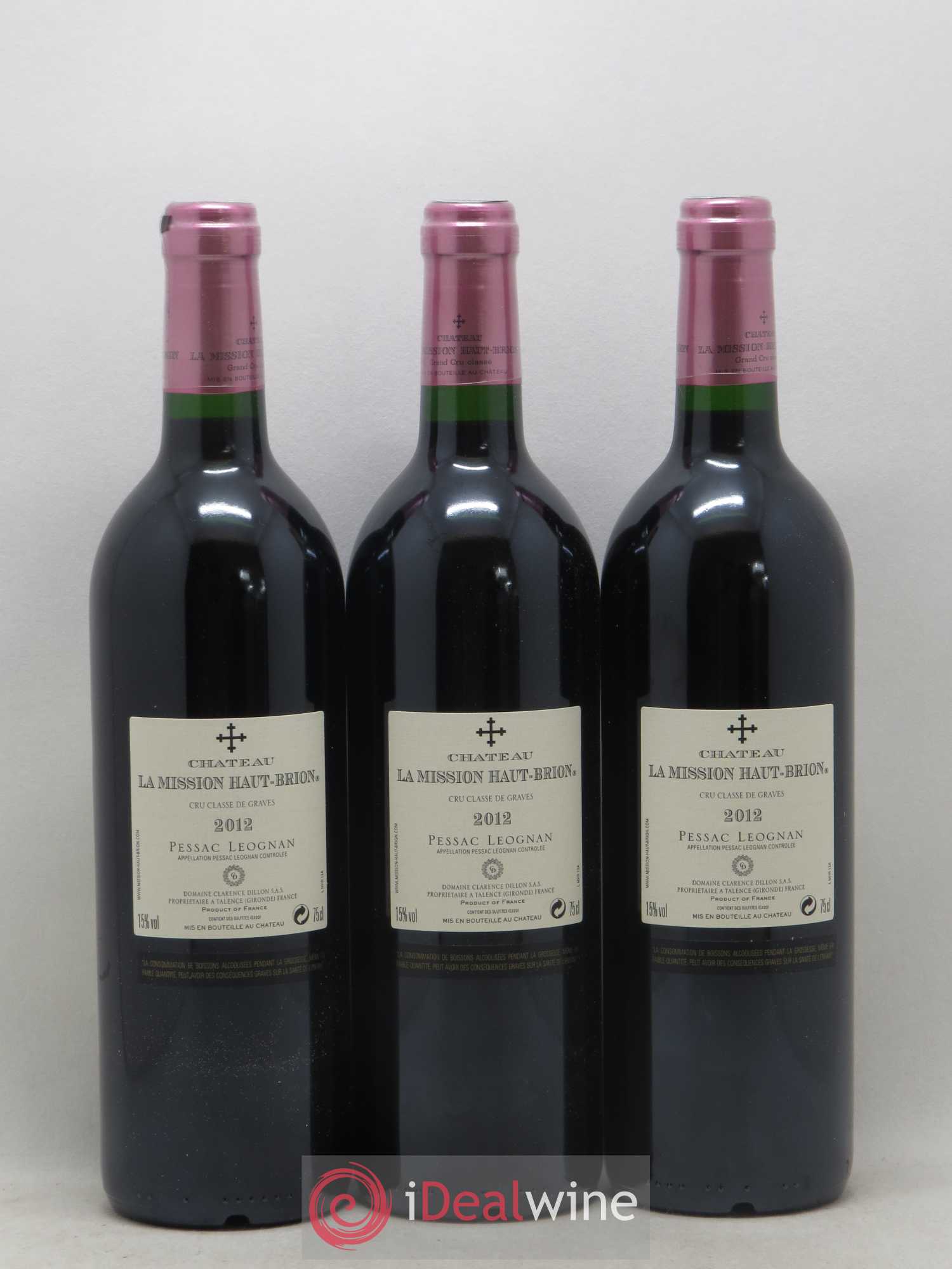 Château la Mission Haut-Brion Cru Classé de Graves 2012 - Lot de 12 bouteilles - 6