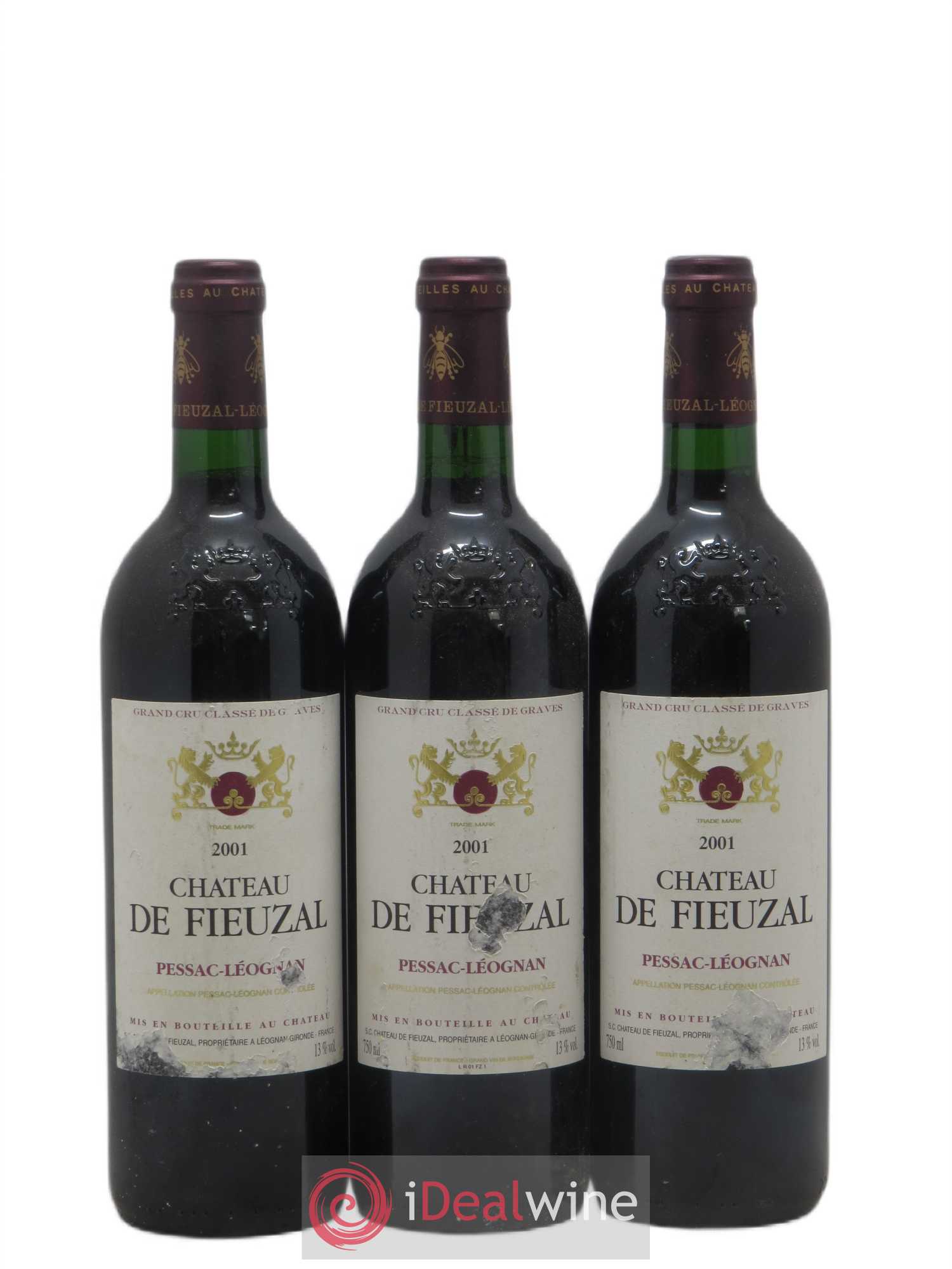 Château de Fieuzal Cru Classé de Graves 2001 - Lot de 3 bouteilles - 0