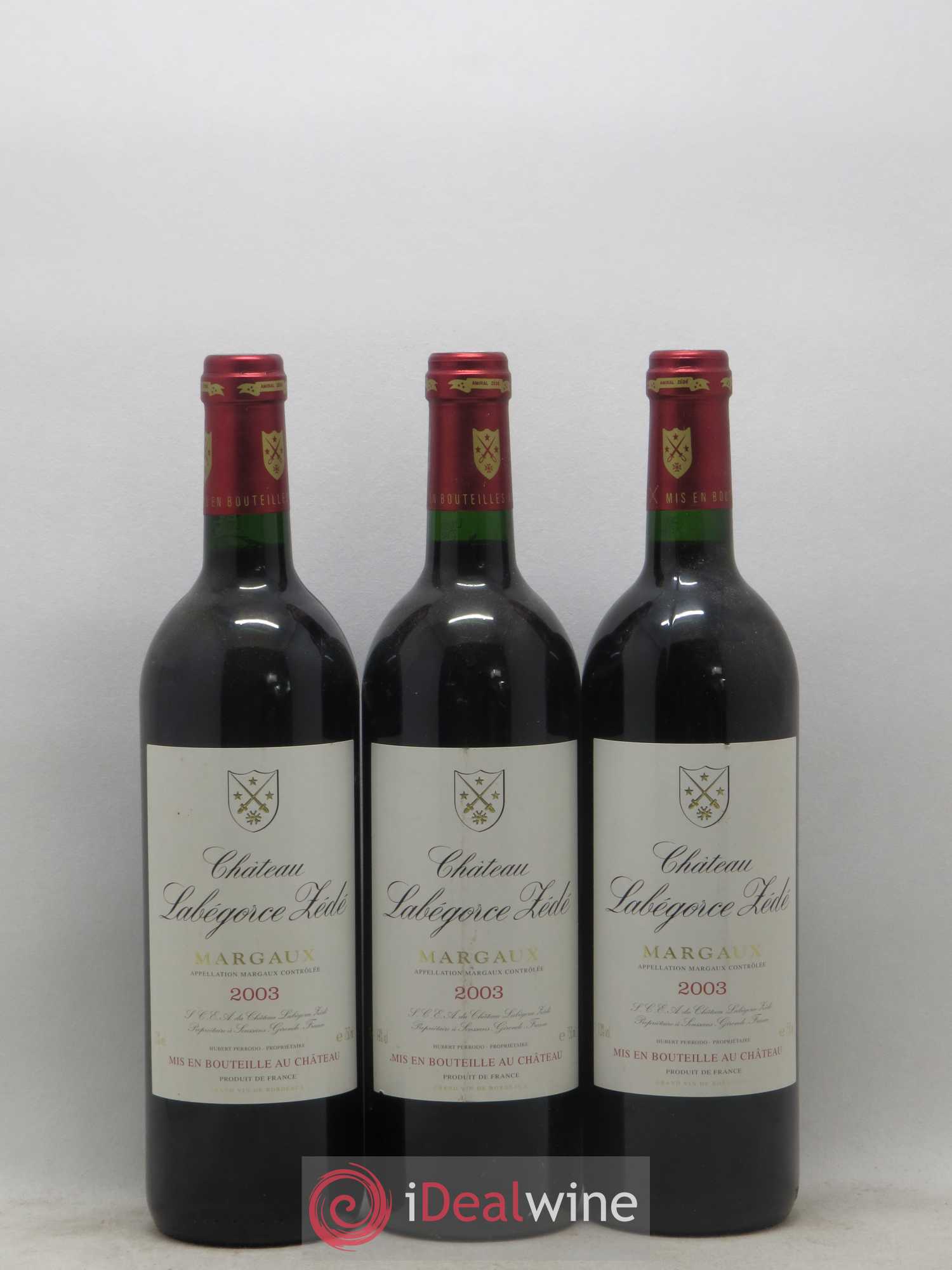 Château Labegorce Zédé Cru Bourgeois 2003 - Lot de 3 bouteilles - 0