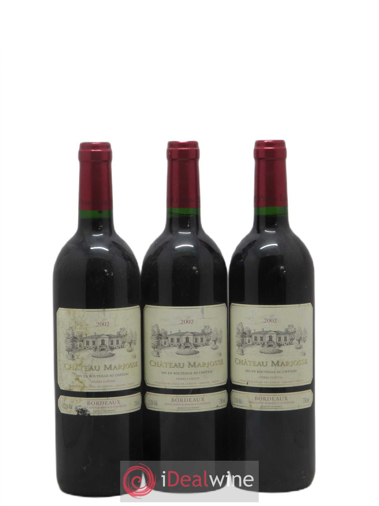 Château Marjosse 2002 - Lot de 3 bouteilles - 0