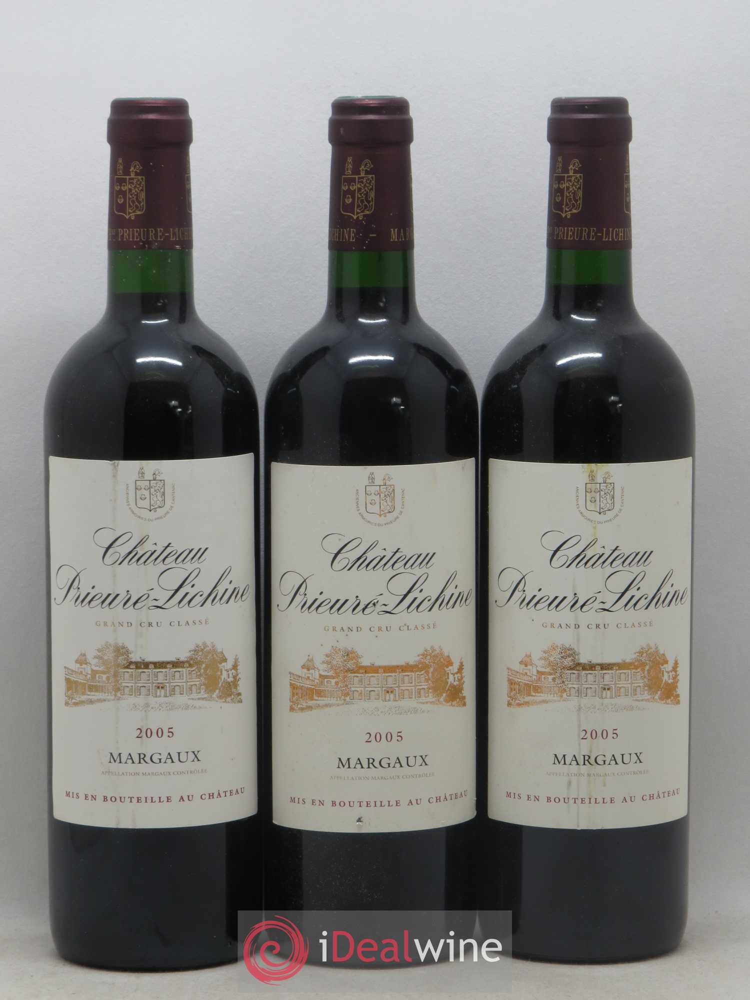 Château Prieuré Lichine 4ème Grand Cru Classé 2005 - Lot de 3 bouteilles - 0