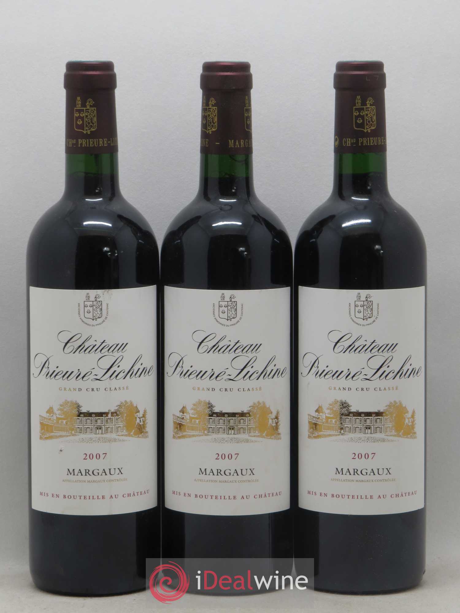 Château Prieuré Lichine 4ème Grand Cru Classé 2007 - Lot de 3 bouteilles - 0