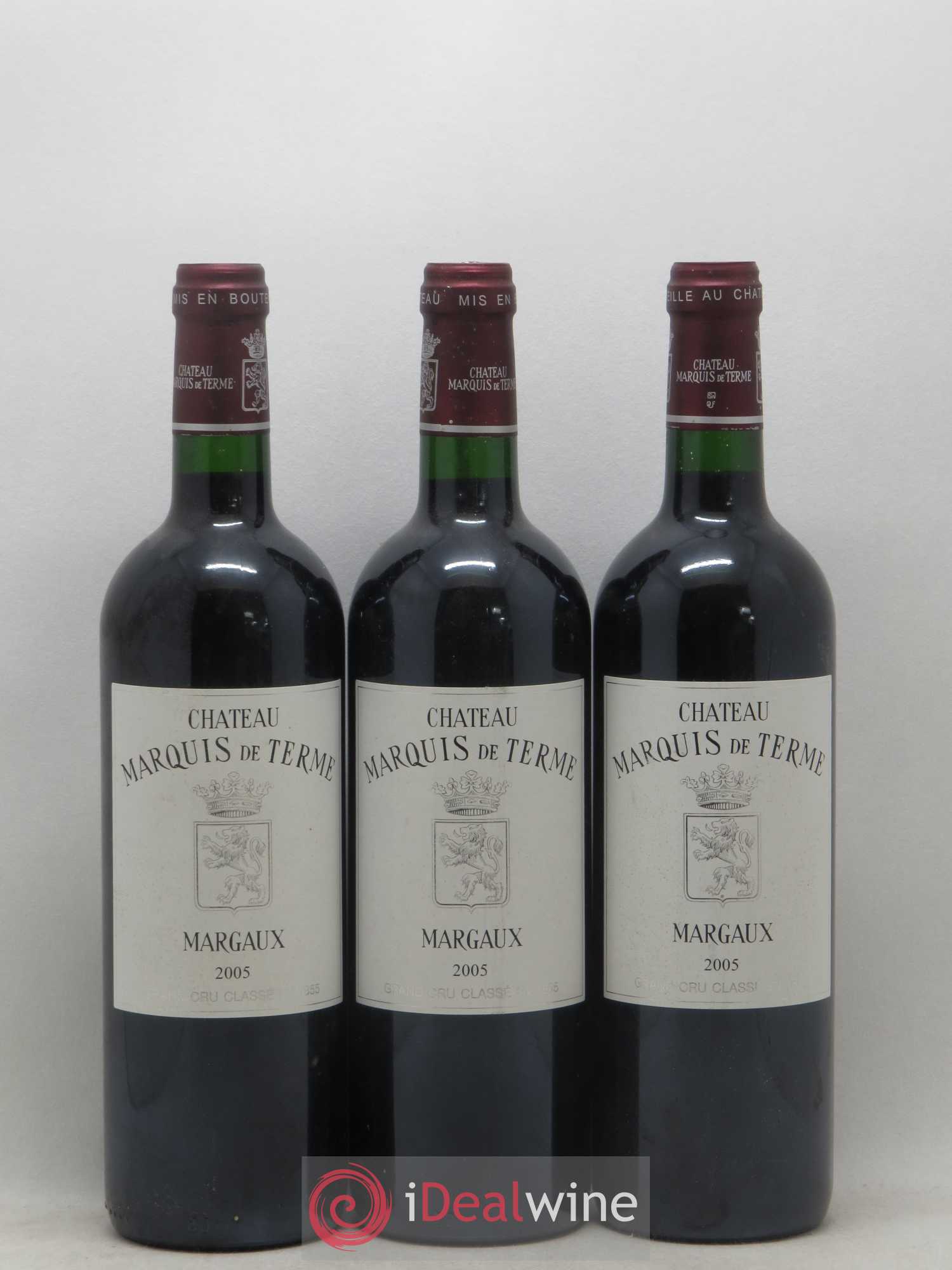 Château Marquis de Terme 4ème Grand Cru Classé 2005 - Lot de 3 bouteilles - 0
