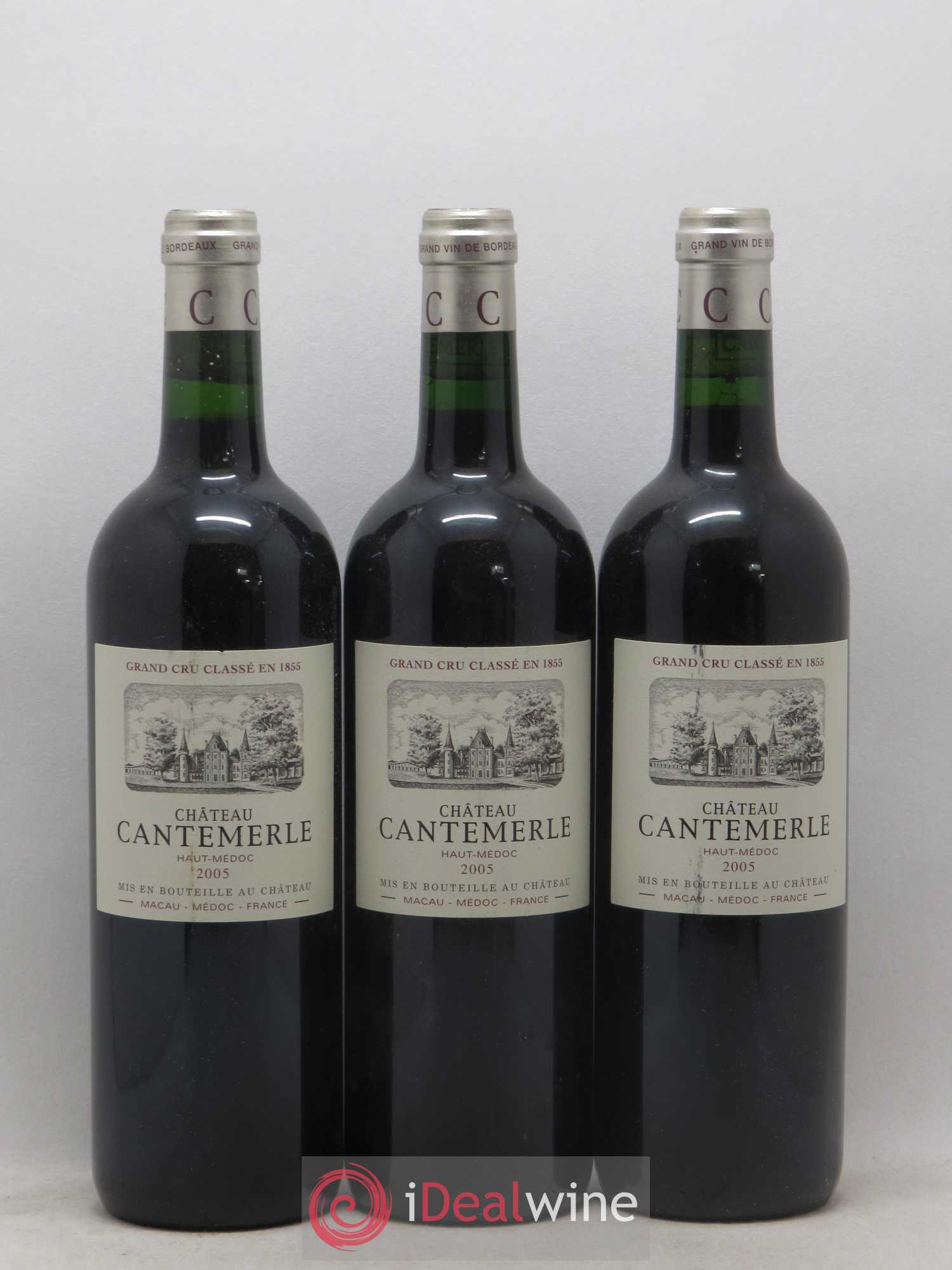 Château Cantemerle 5ème Grand Cru Classé 2005 - Lot de 3 bouteilles - 0
