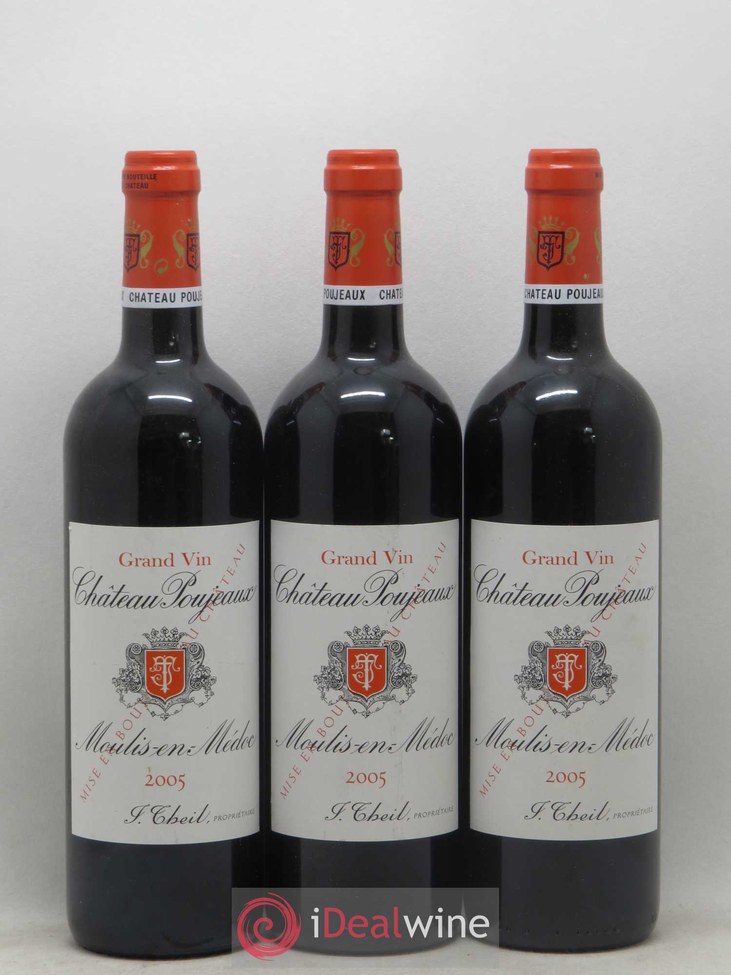 Château Poujeaux 2005 - Lot de 3 bouteilles - 0